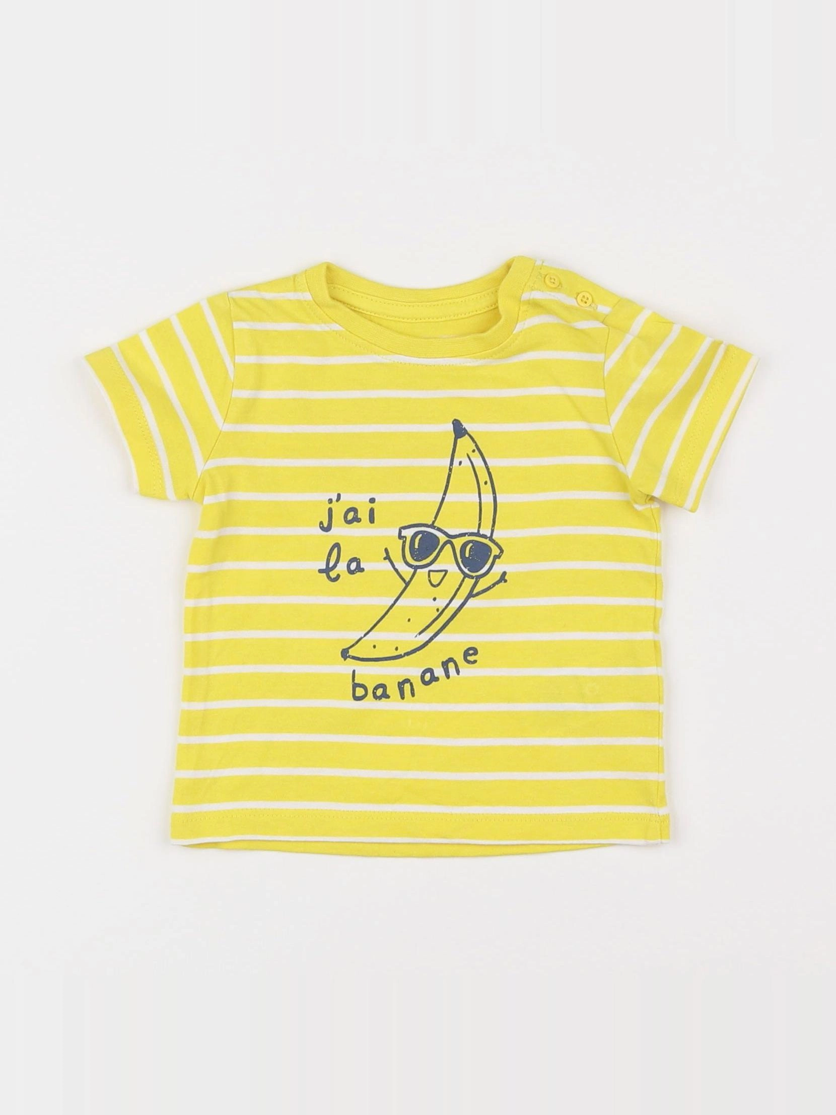 Vertbaudet - tee-shirt jaune - 6 mois