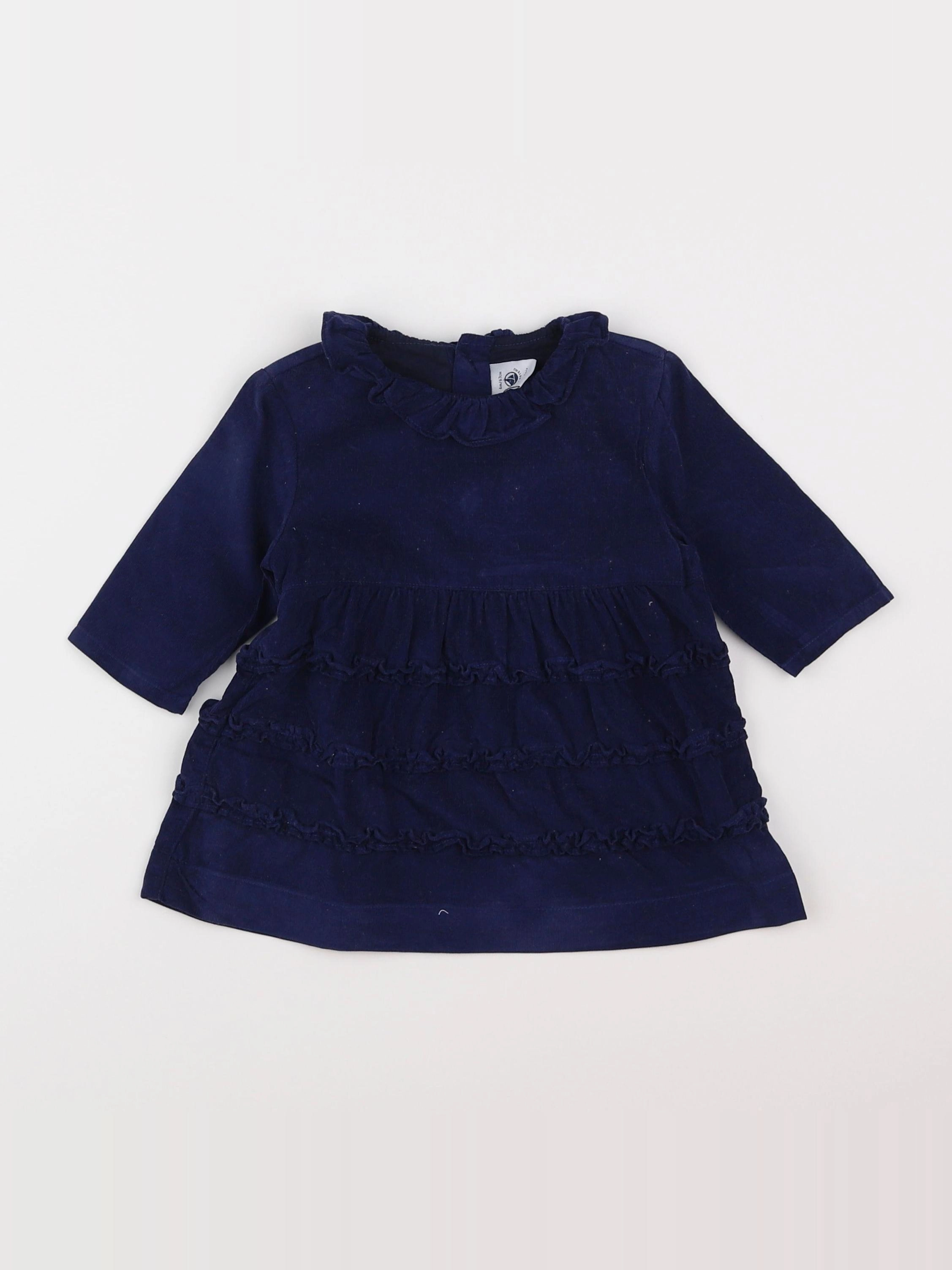 Petit Bateau - robe bleu - 6 mois