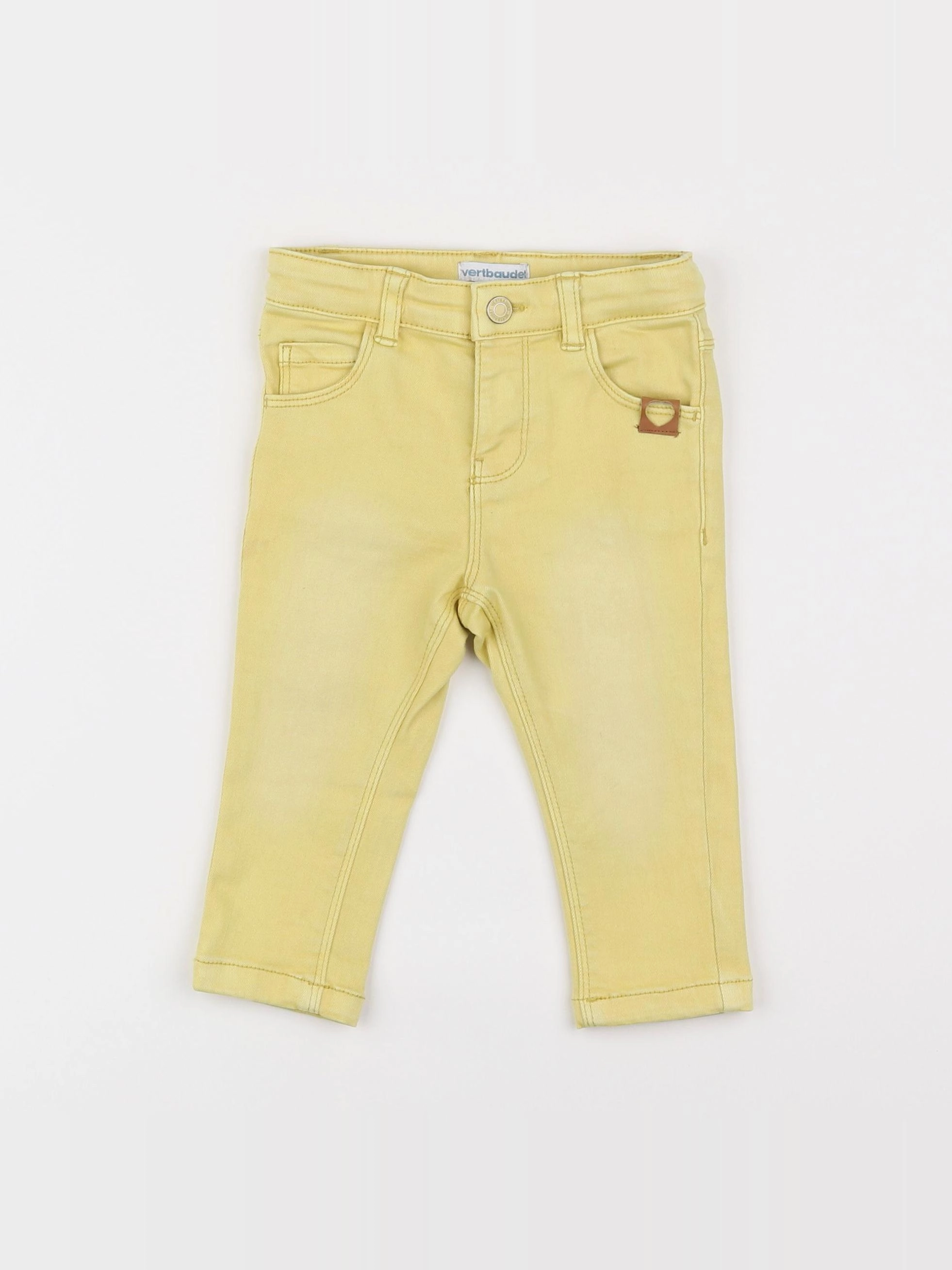 Vertbaudet - pantalon jaune - 12 mois
