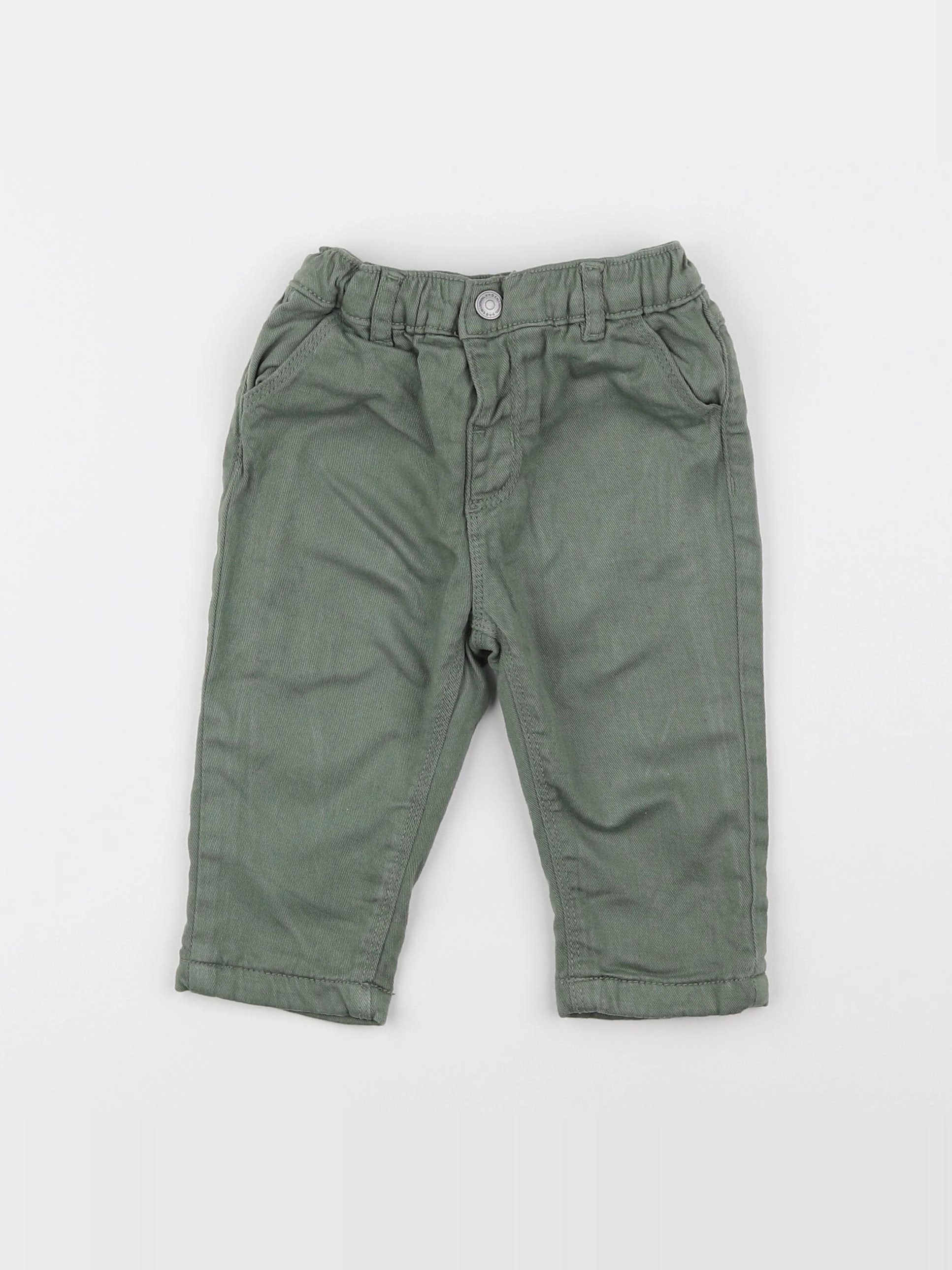 Tape à l'oeil - pantalon doublé vert - 6 mois