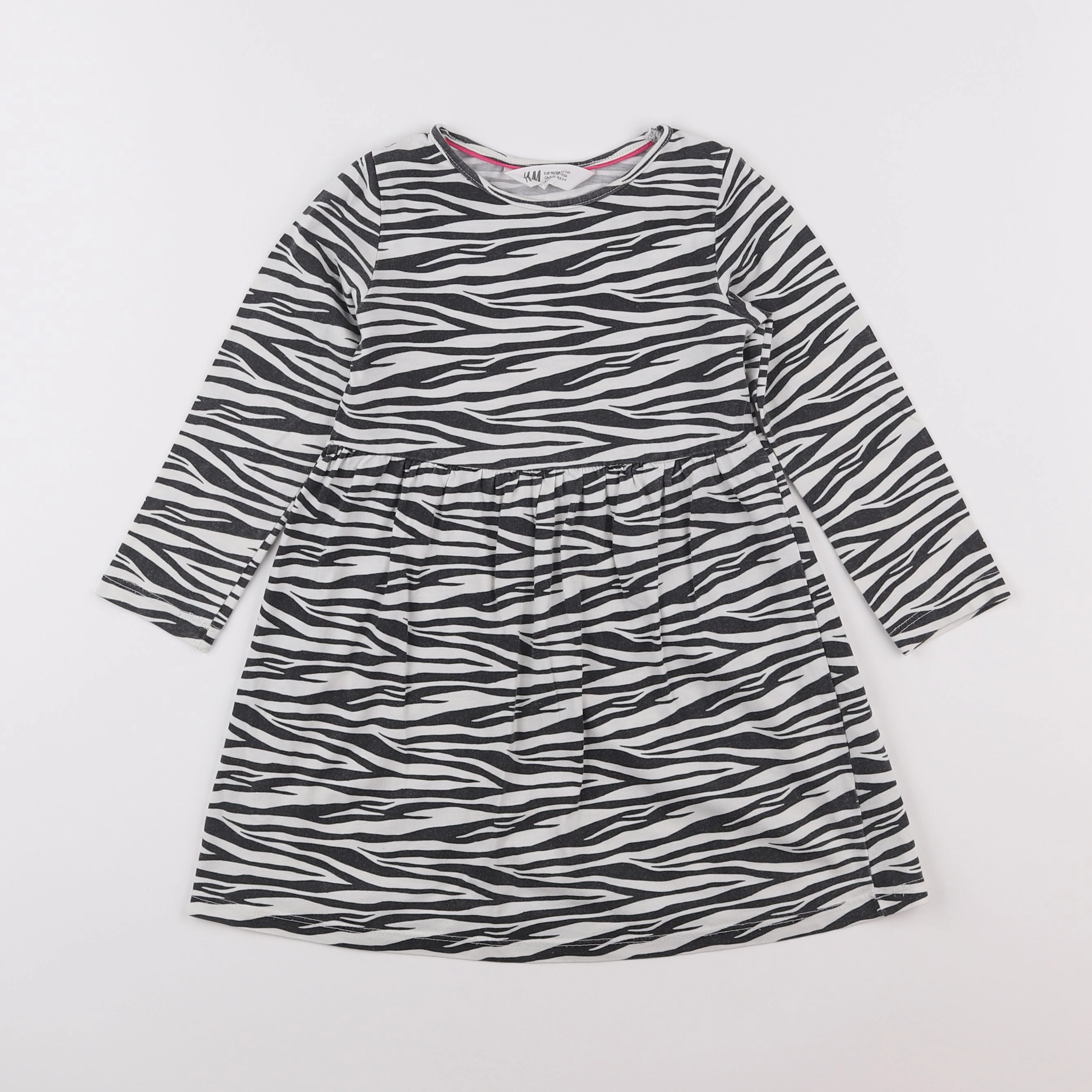H&M - robe blanc, noir - 2/4 ans