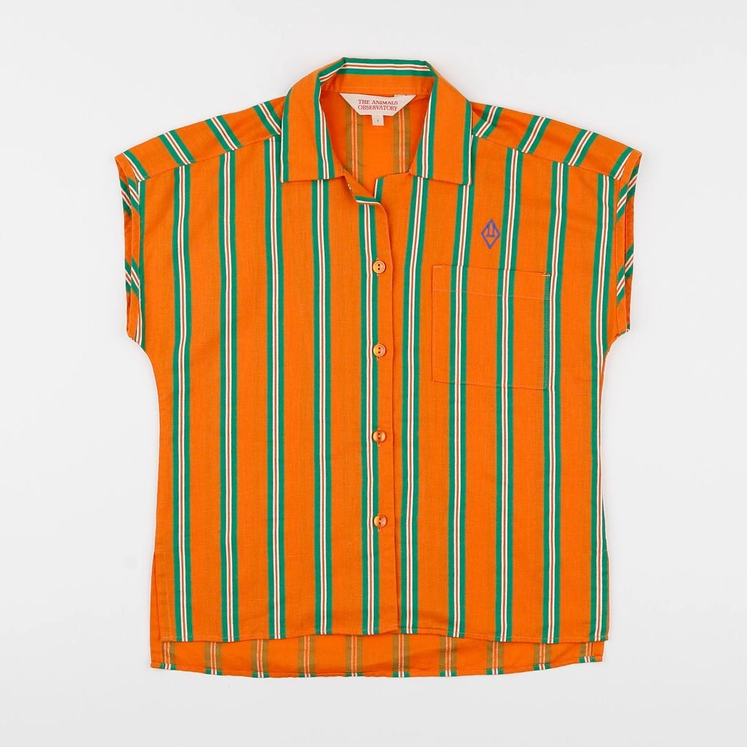 The animals observatory - chemise vert, orange - 8 ans