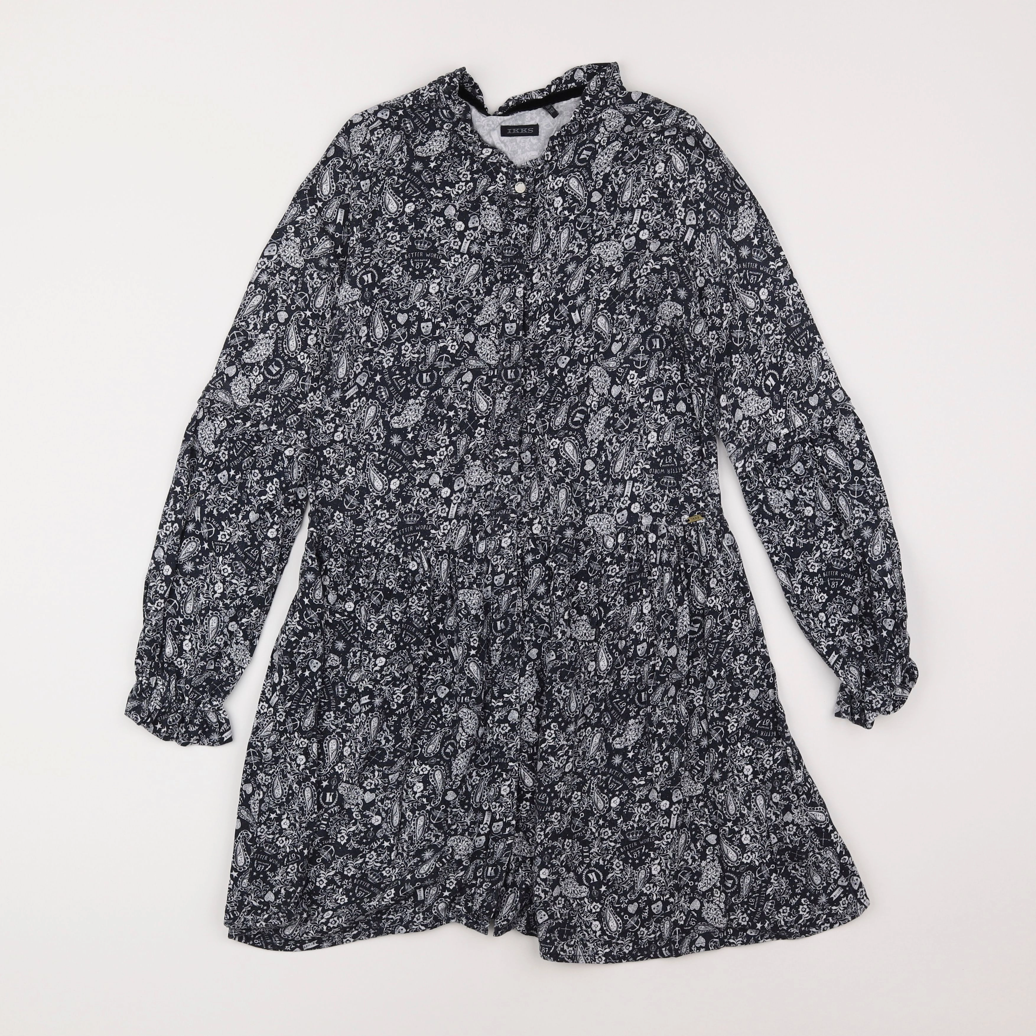 IKKS - robe bleu - 10 ans