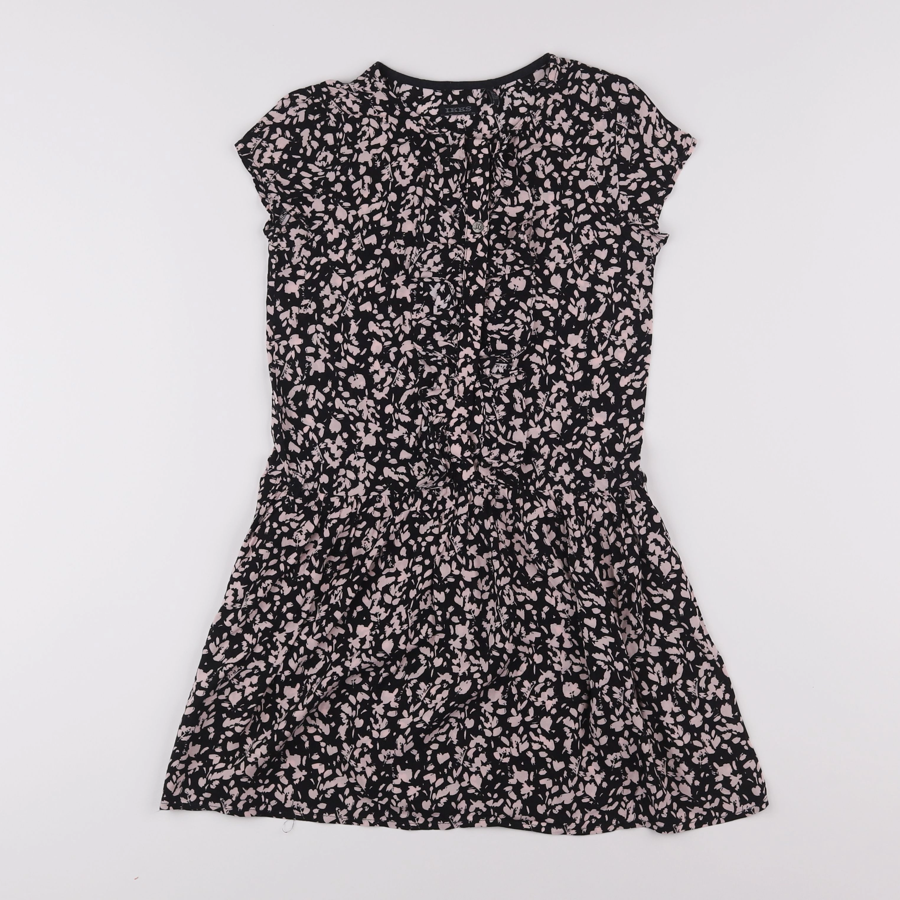 IKKS - robe rose, noir - 8 ans