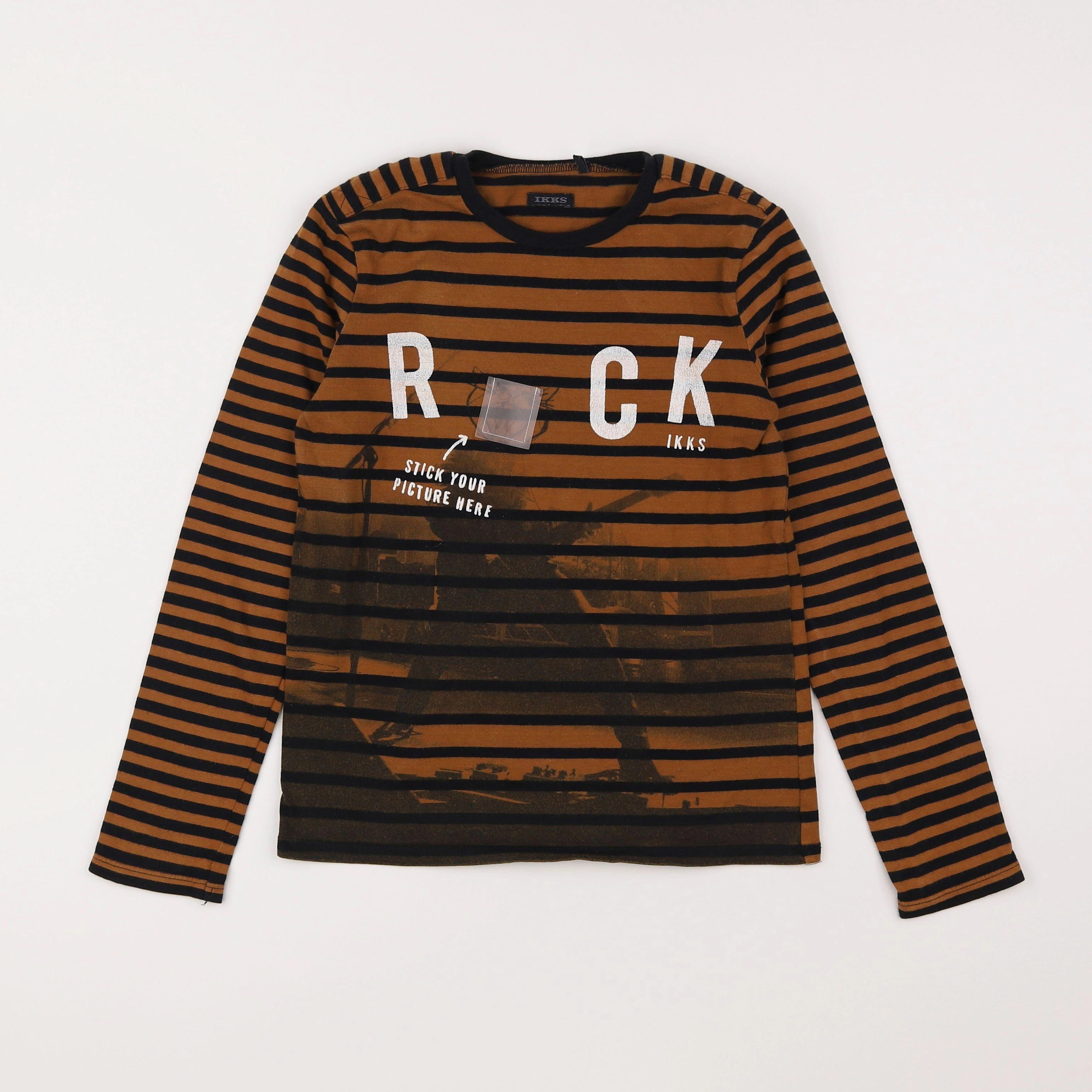 IKKS - tee-shirt marron, noir - 10 ans