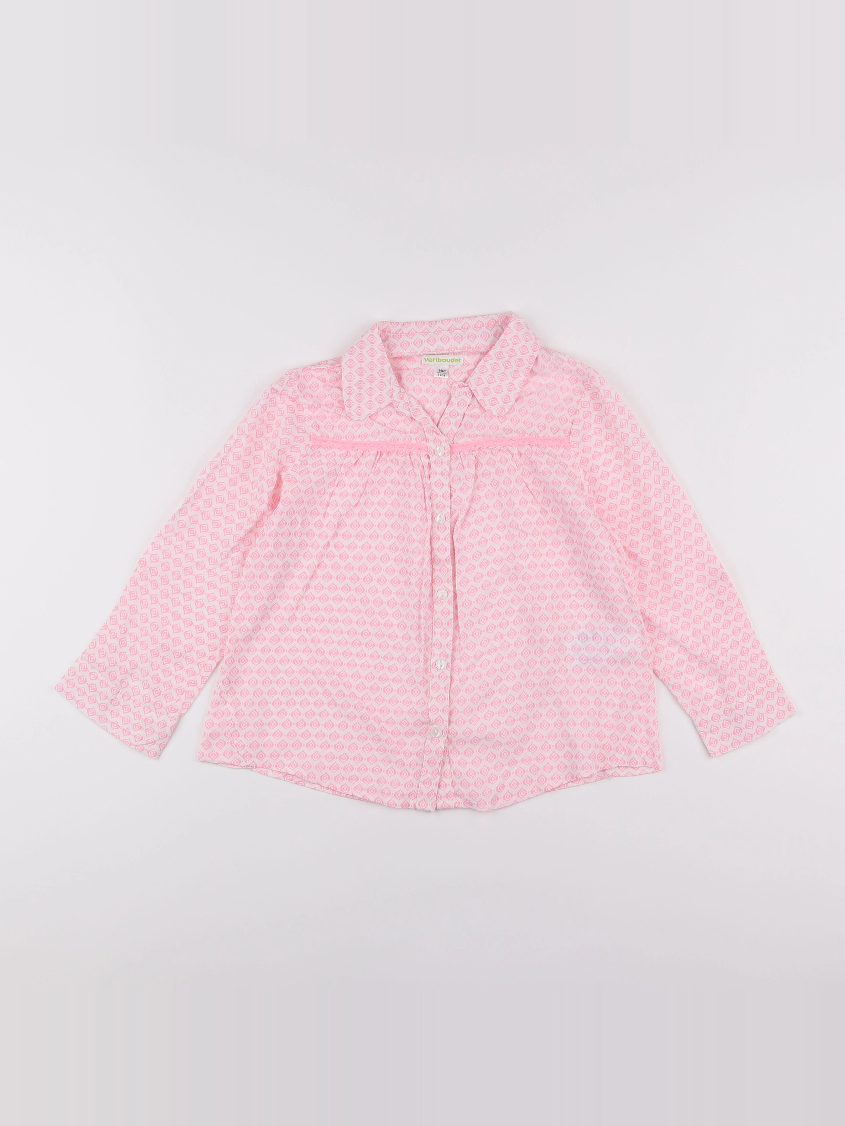 Vertbaudet - blouse rose - 6 ans