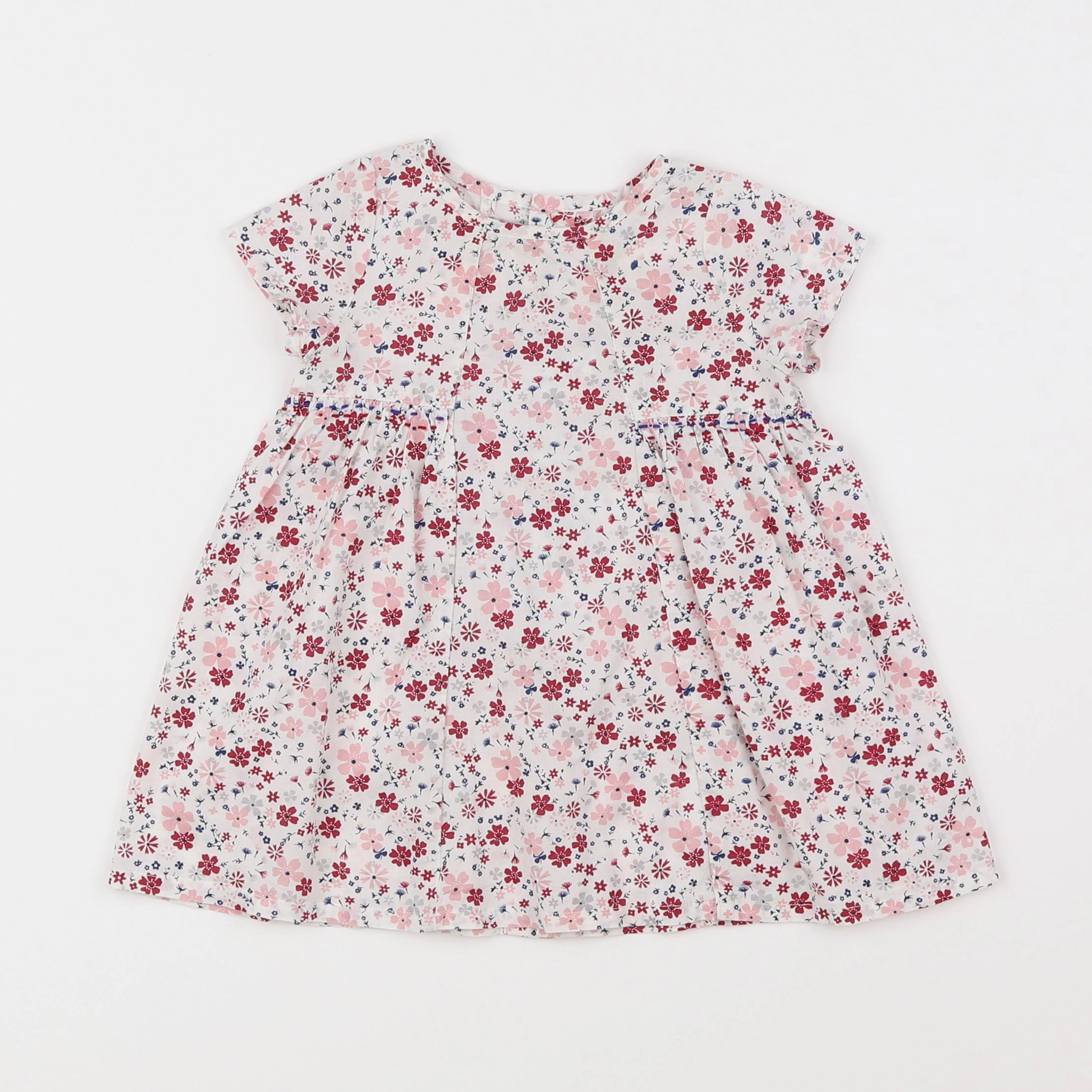 Boutchou - robe blanc, rose - 6 mois