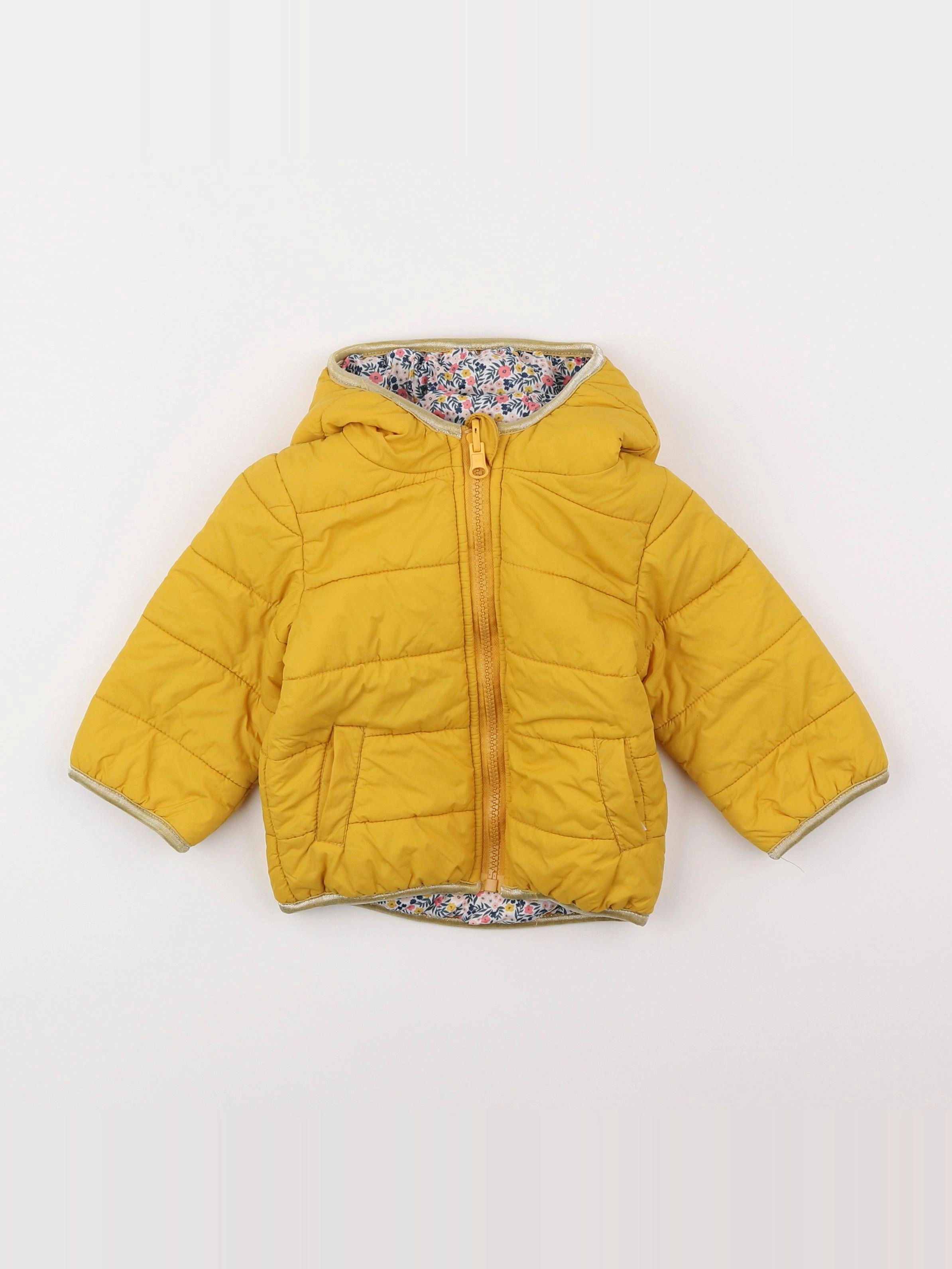 Vertbaudet - doudoune réversible jaune, multicolore - 9 mois