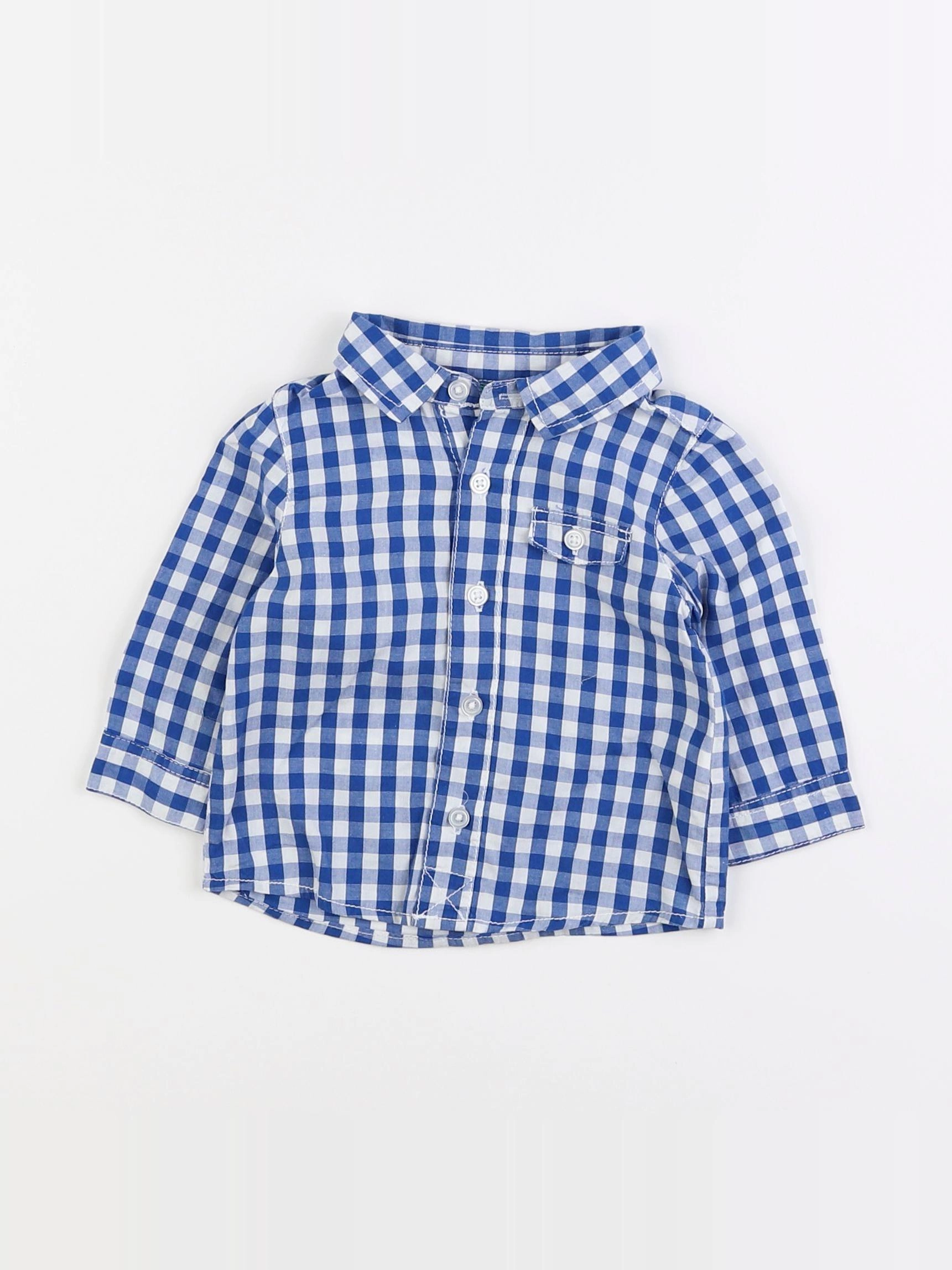 Tape à l'oeil - chemise bleu, blanc - 6 mois