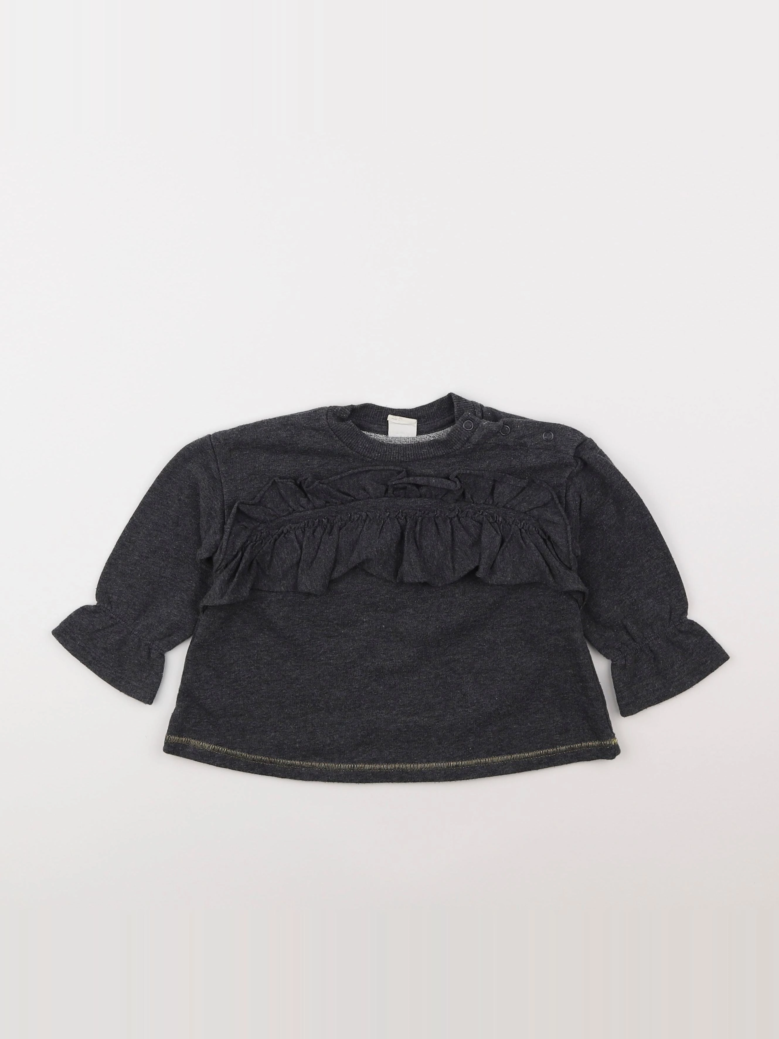 H&M - sweat gris - 9/12 mois