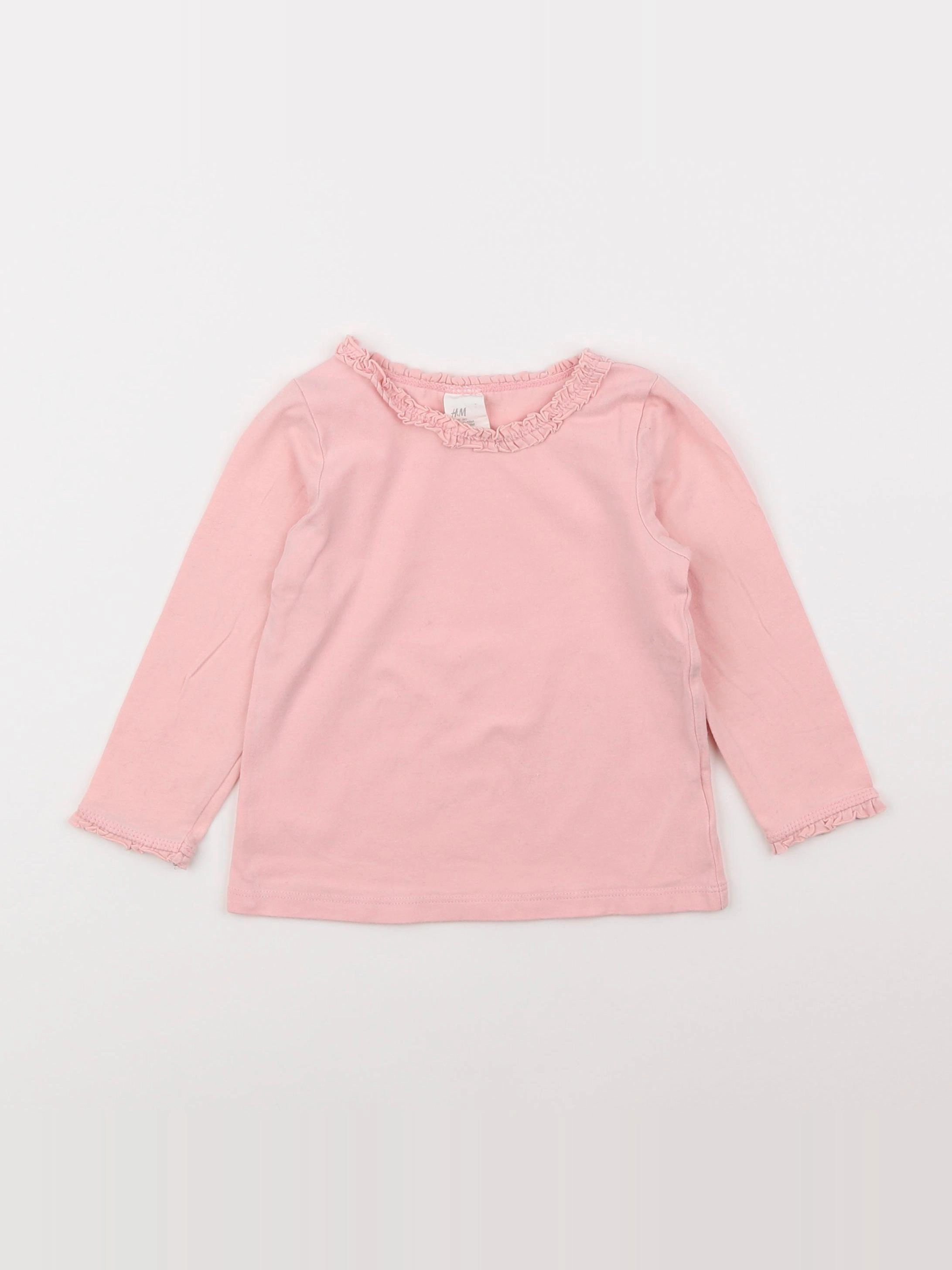 H&M - tee-shirt rose - 9/12 mois