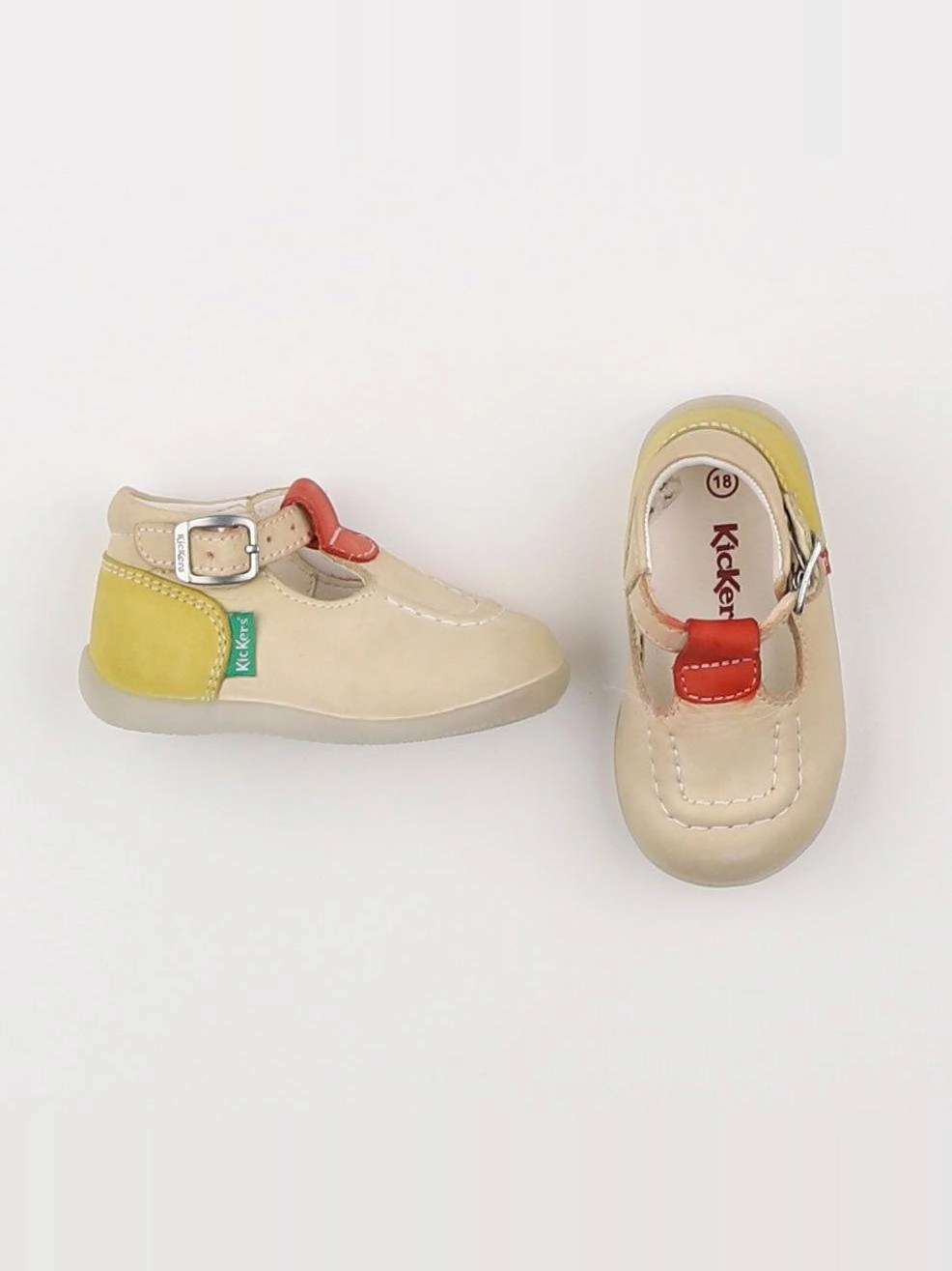 Kickers - babies beige, jaune - pointure 18
