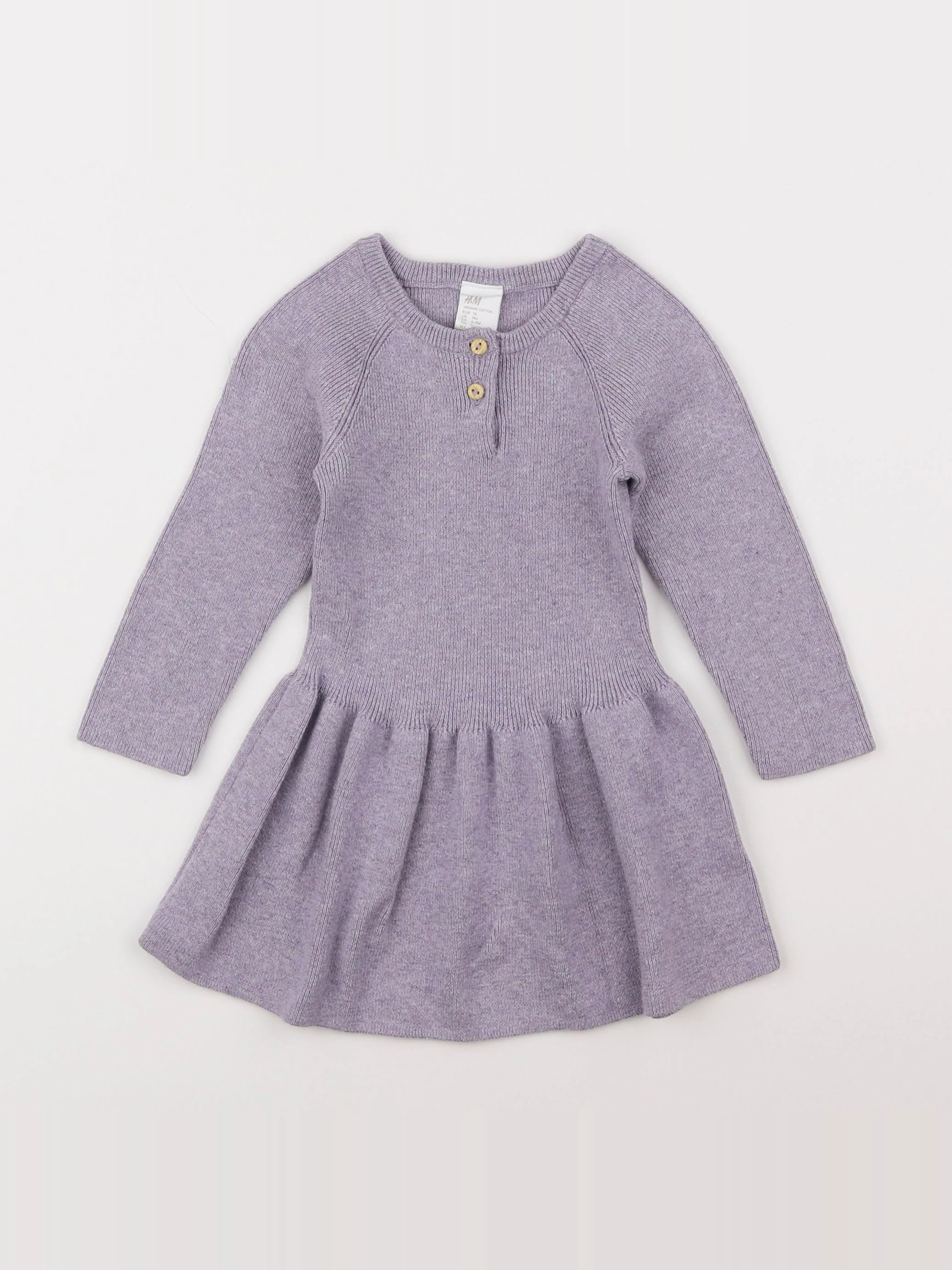 H&M - robe violet - 6/9 mois