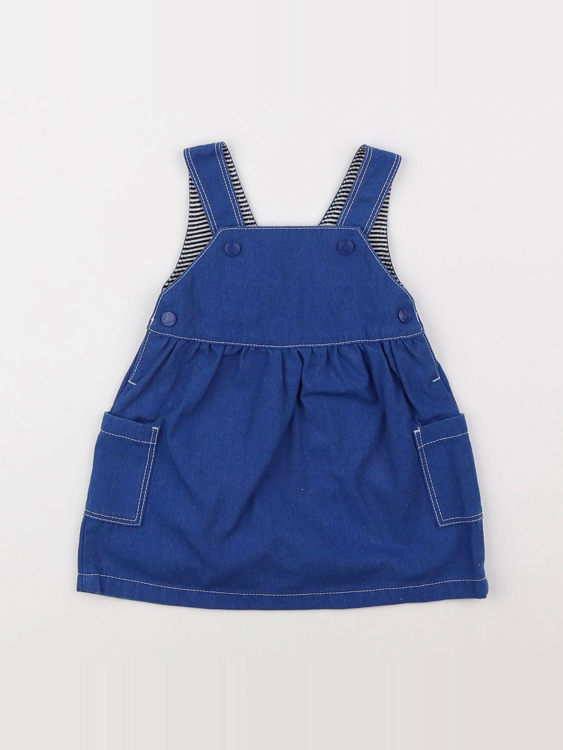 Petit Bateau - robe bleu - 6 mois