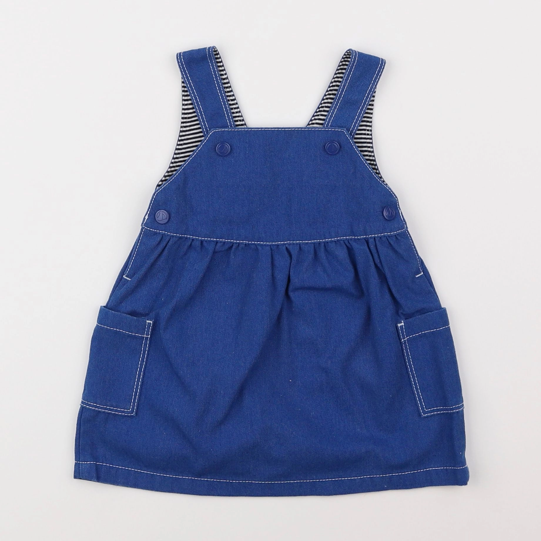 Petit Bateau - robe bleu - 6 mois