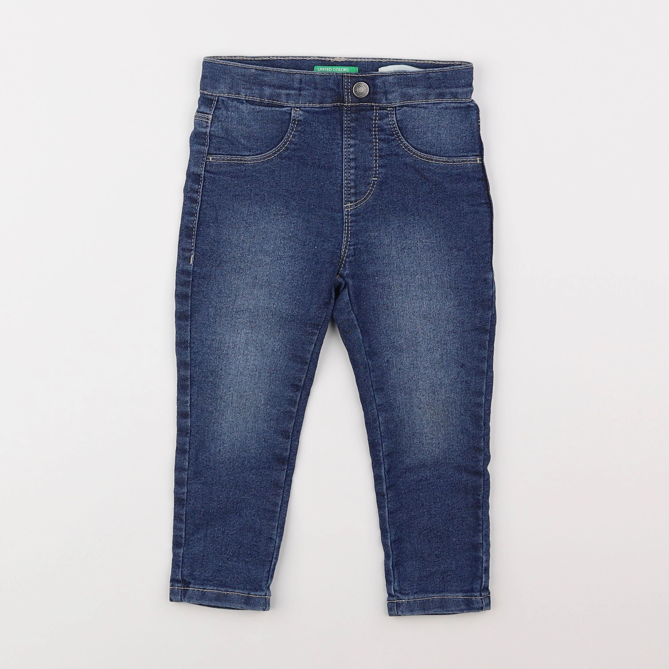 Benetton - jegging bleu - 6/9 mois