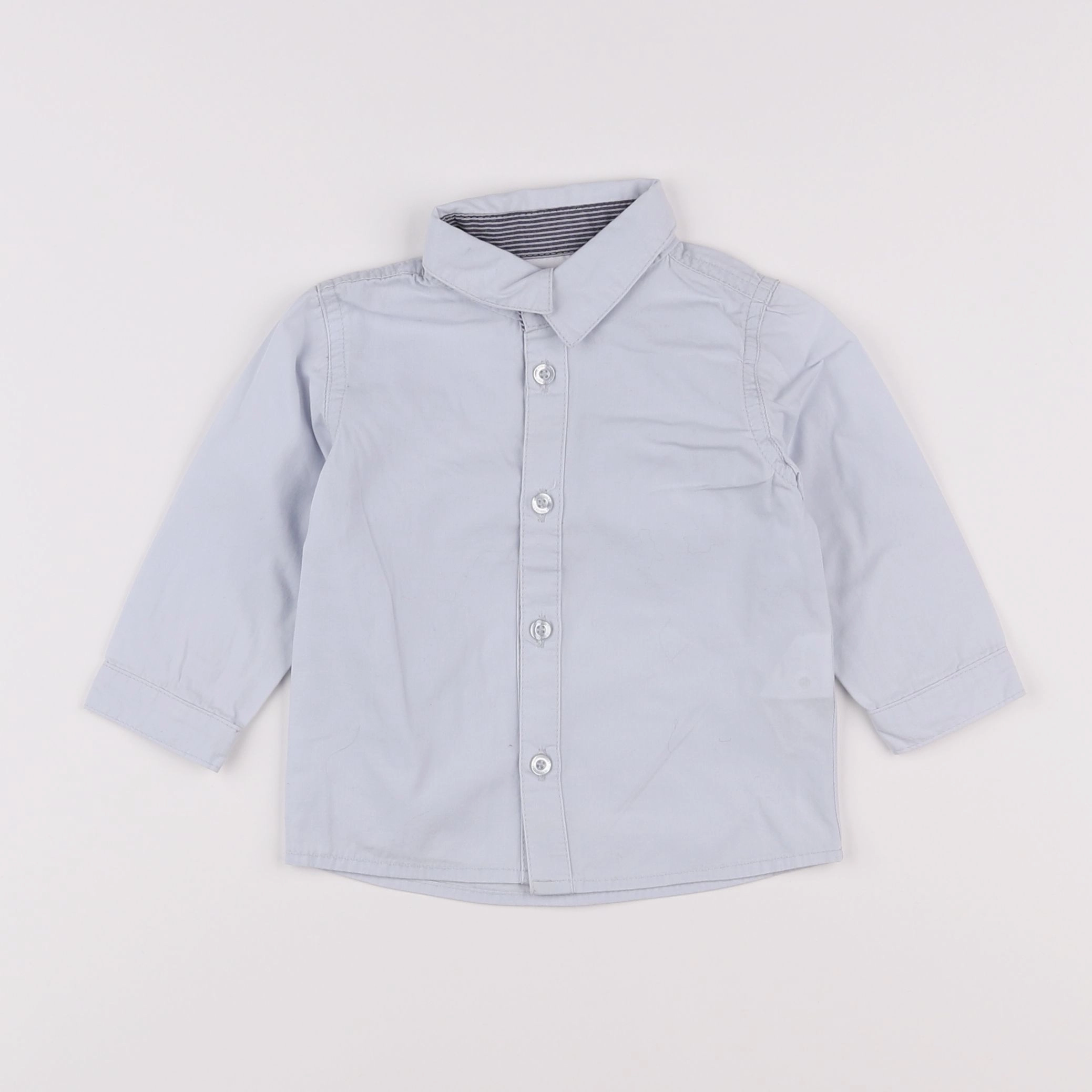 Vertbaudet - chemise gris - 9 mois
