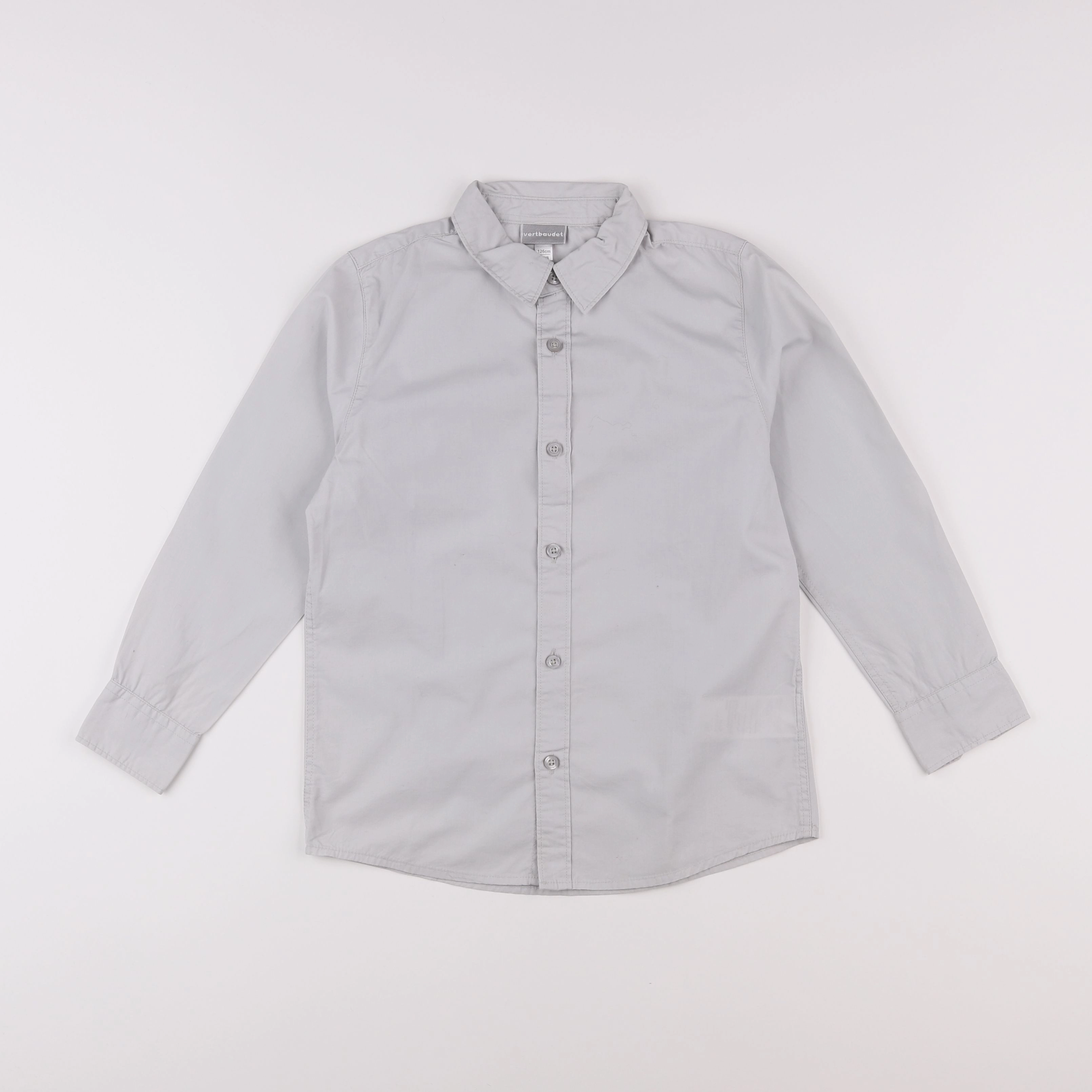 Vertbaudet - chemise gris - 8 ans