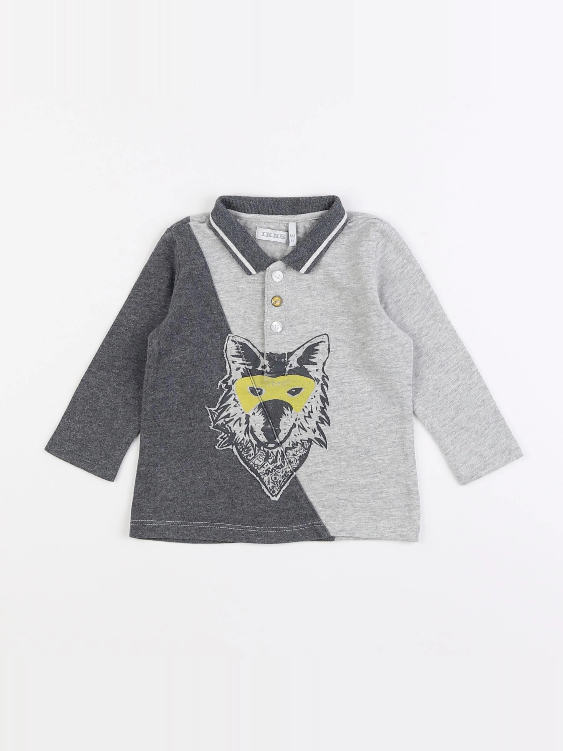 IKKS - polo gris - 6 mois