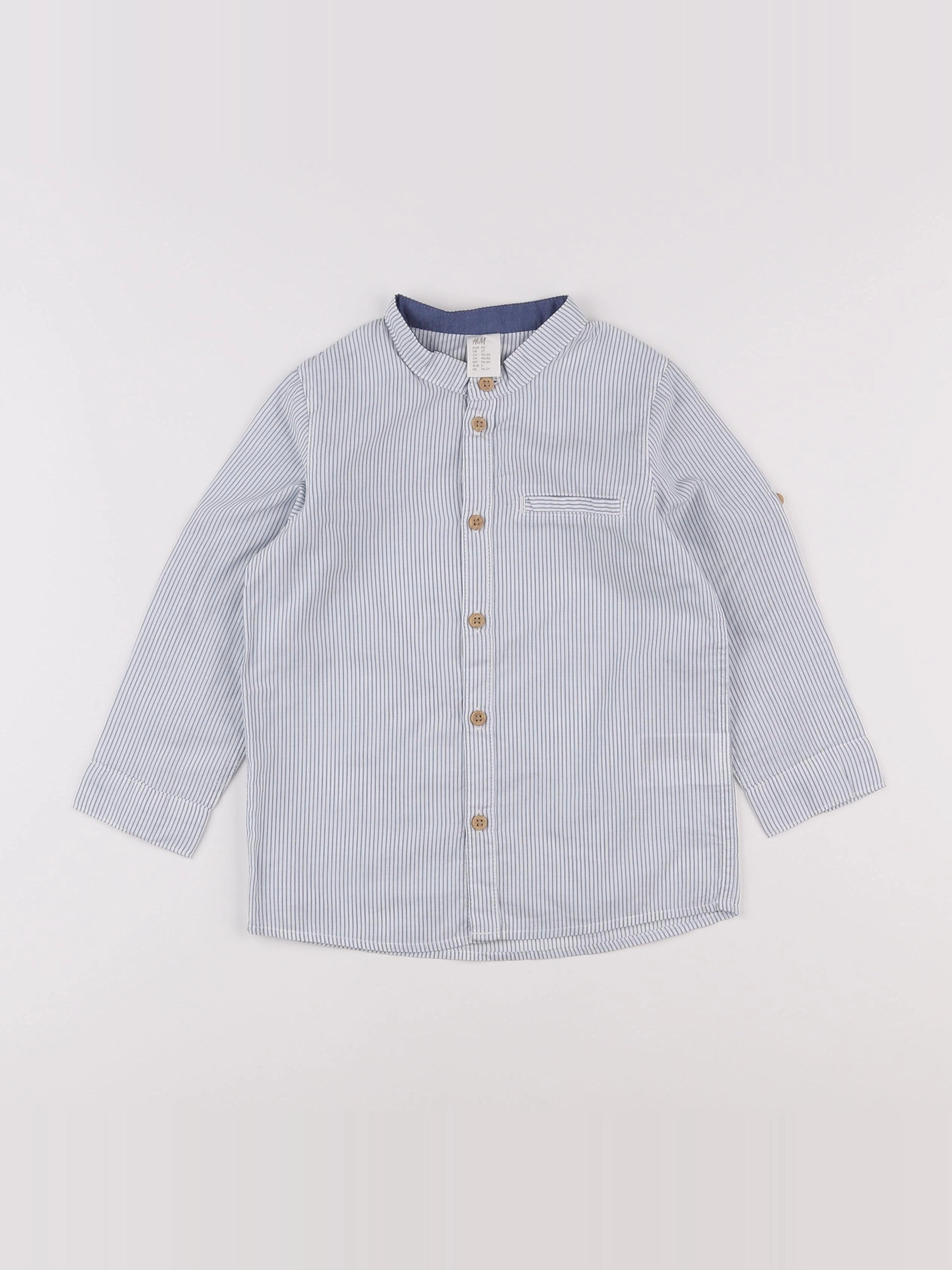 H&M - chemise bleu - 12/18 mois