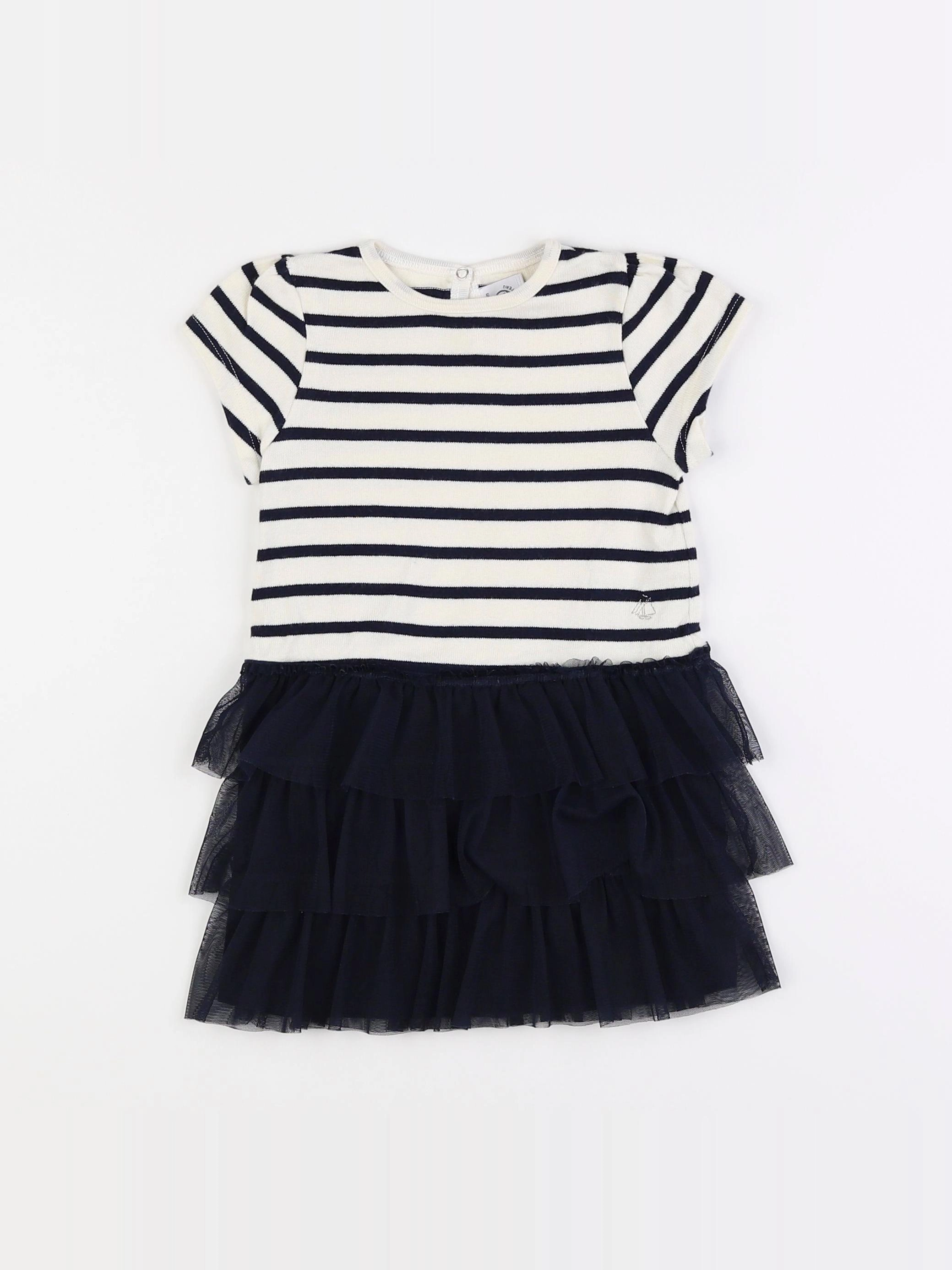 Petit Bateau - robe bleu - 2 ans