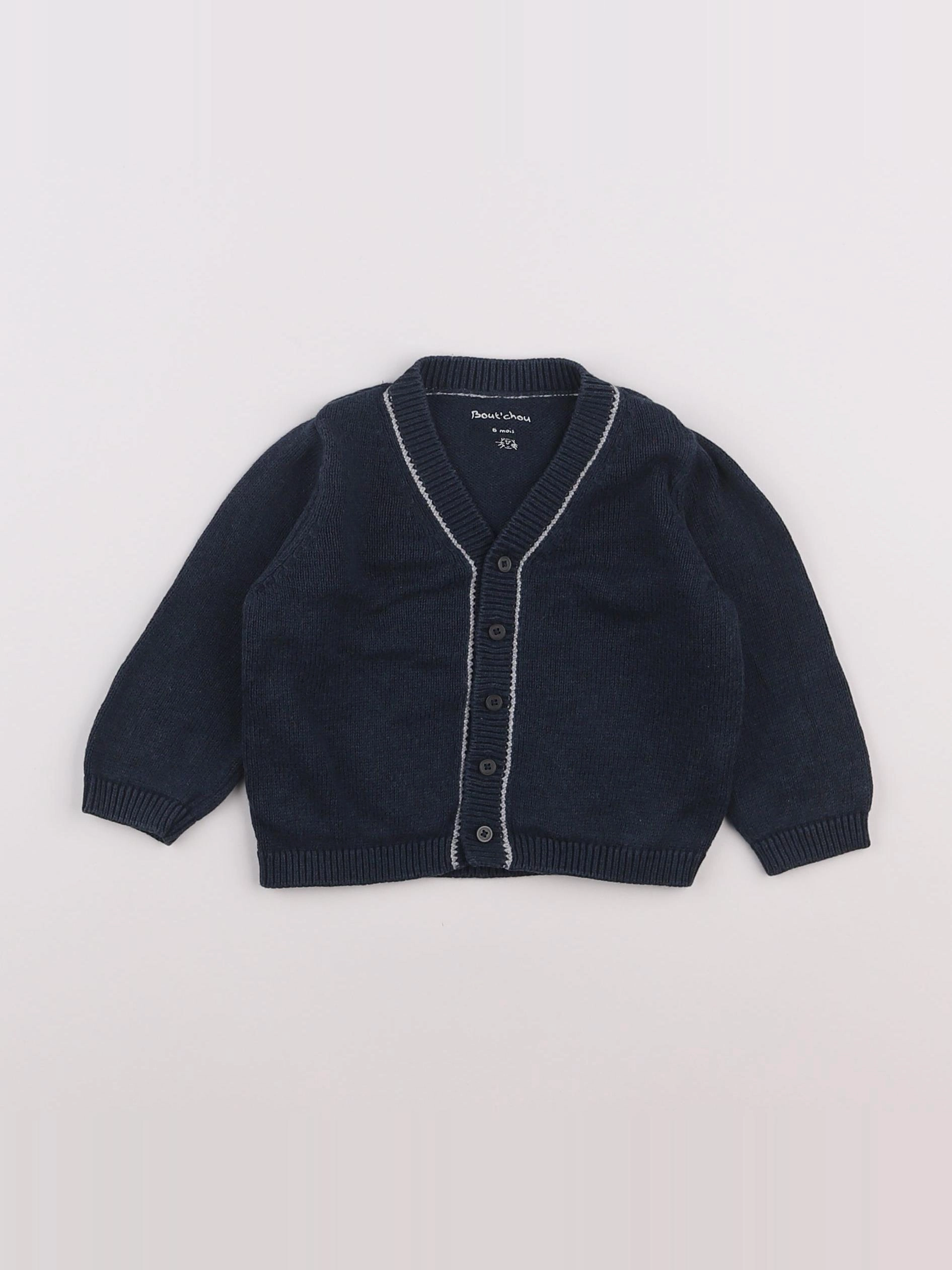 Boutchou - gilet bleu - 6 mois