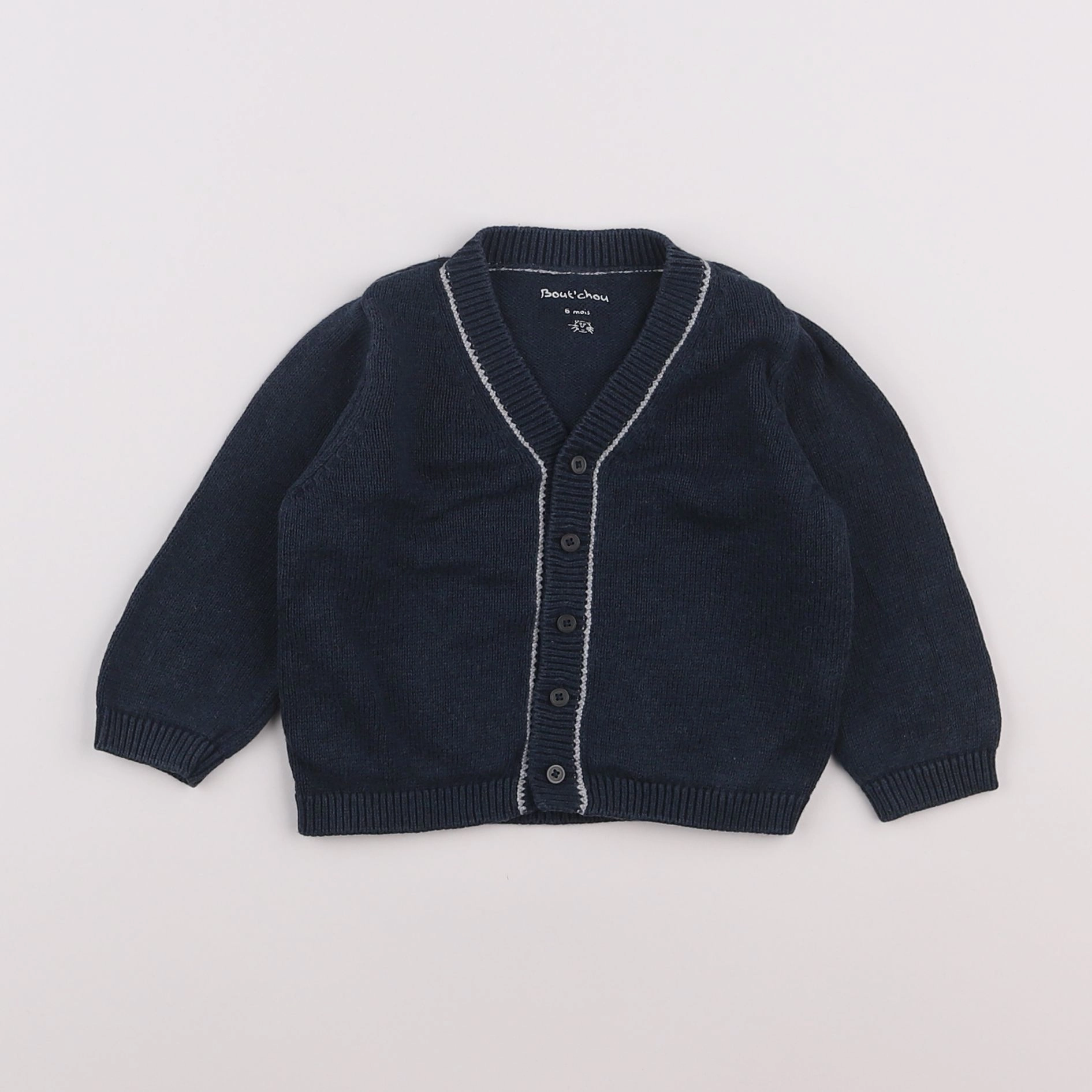Boutchou - gilet bleu - 6 mois