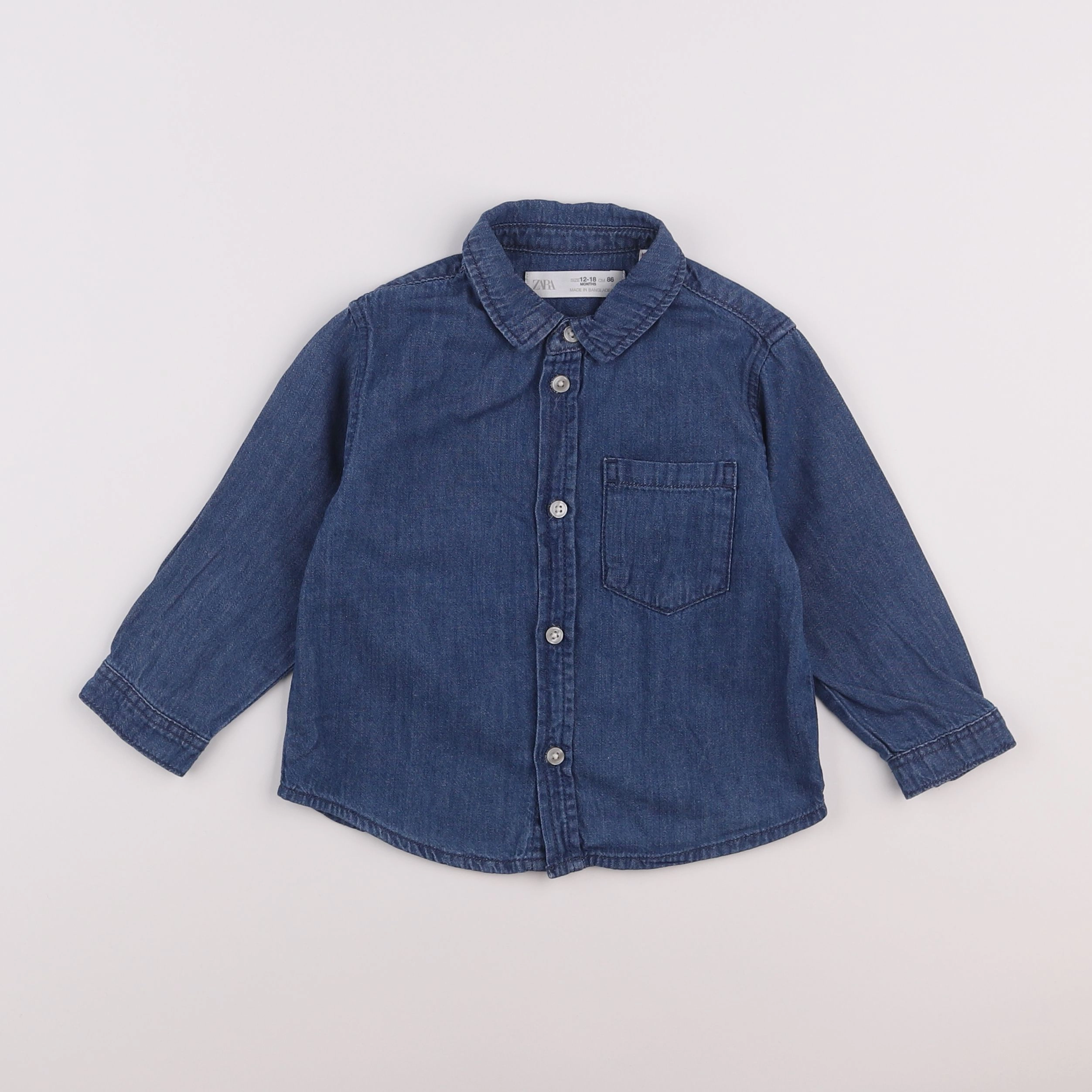 Zara - chemise bleu - 12/18 mois