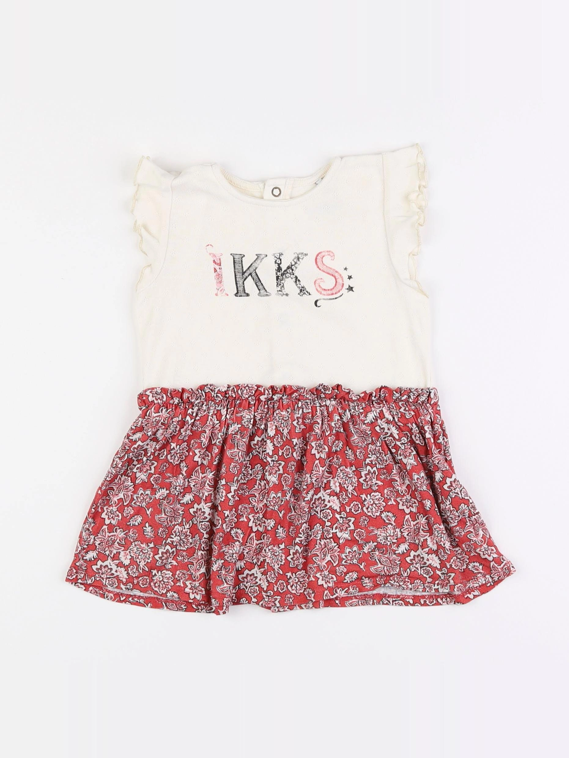 IKKS - robe blanc, rouge - 12 mois