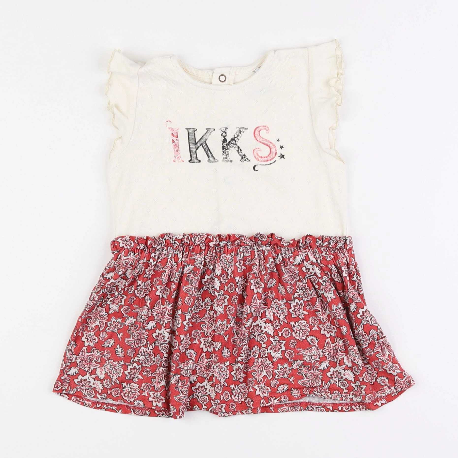IKKS - robe blanc, rouge - 12 mois