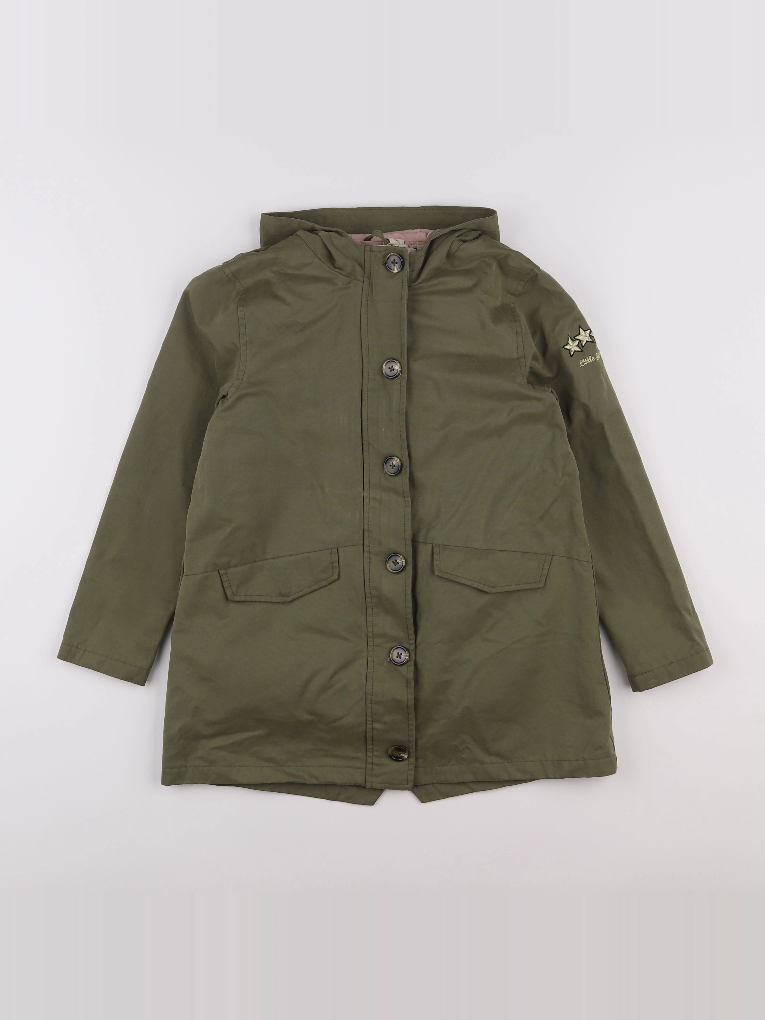Vertbaudet - manteau doublure amovible vert - 9 ans