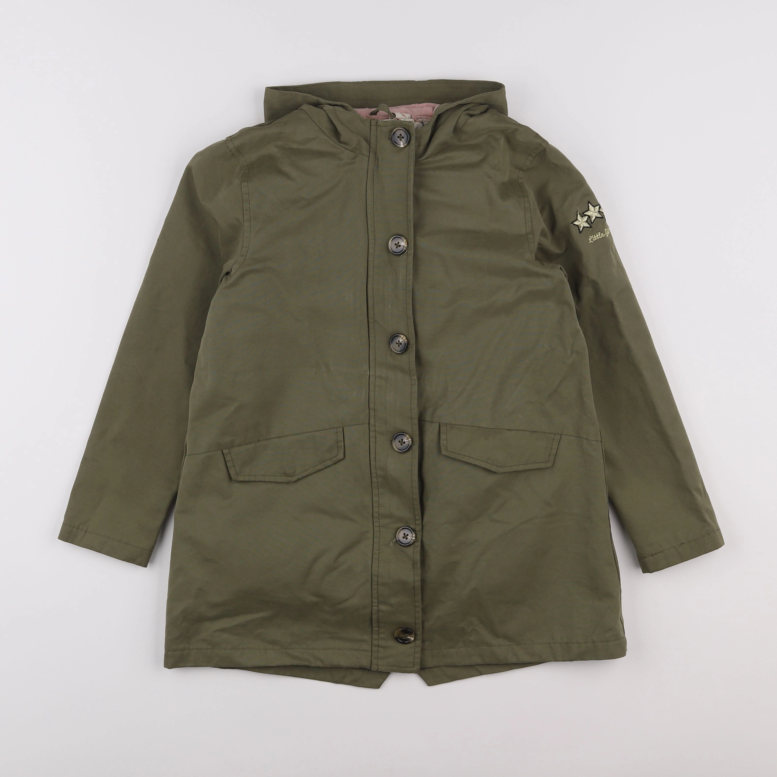 Vertbaudet - manteau doublure amovible vert - 9 ans