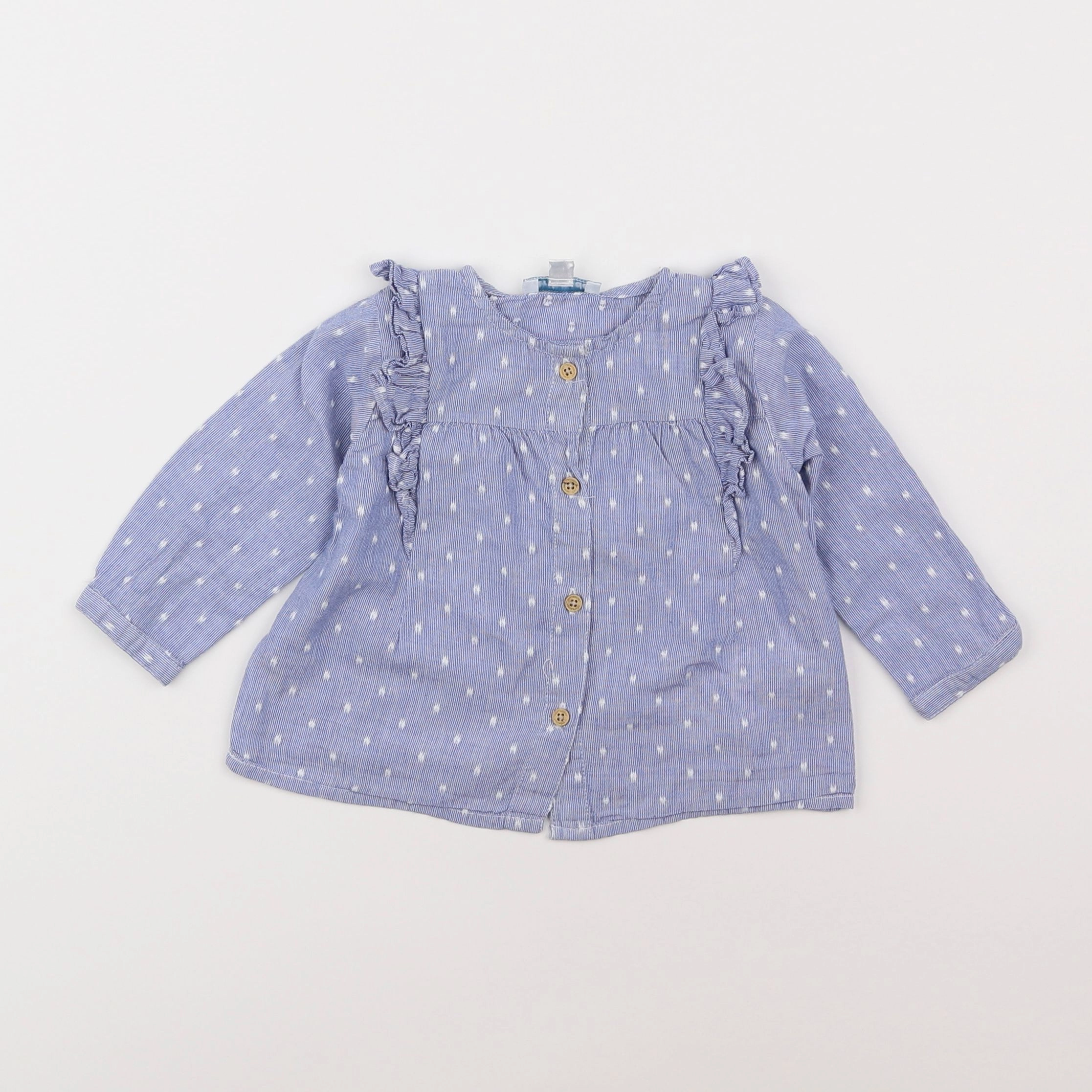 Vertbaudet - blouse bleu - 6 mois