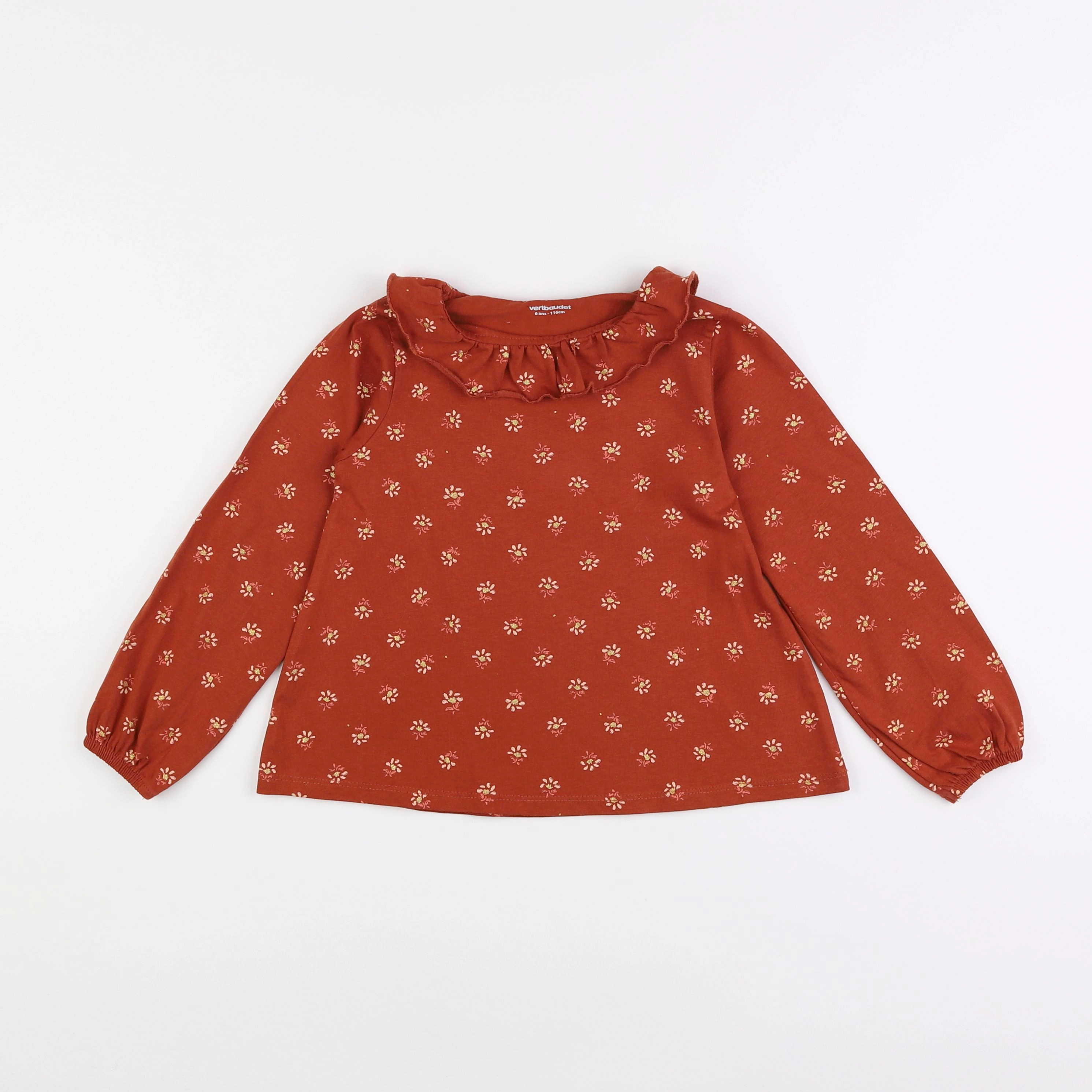 Vertbaudet - tee-shirt marron - 6 ans