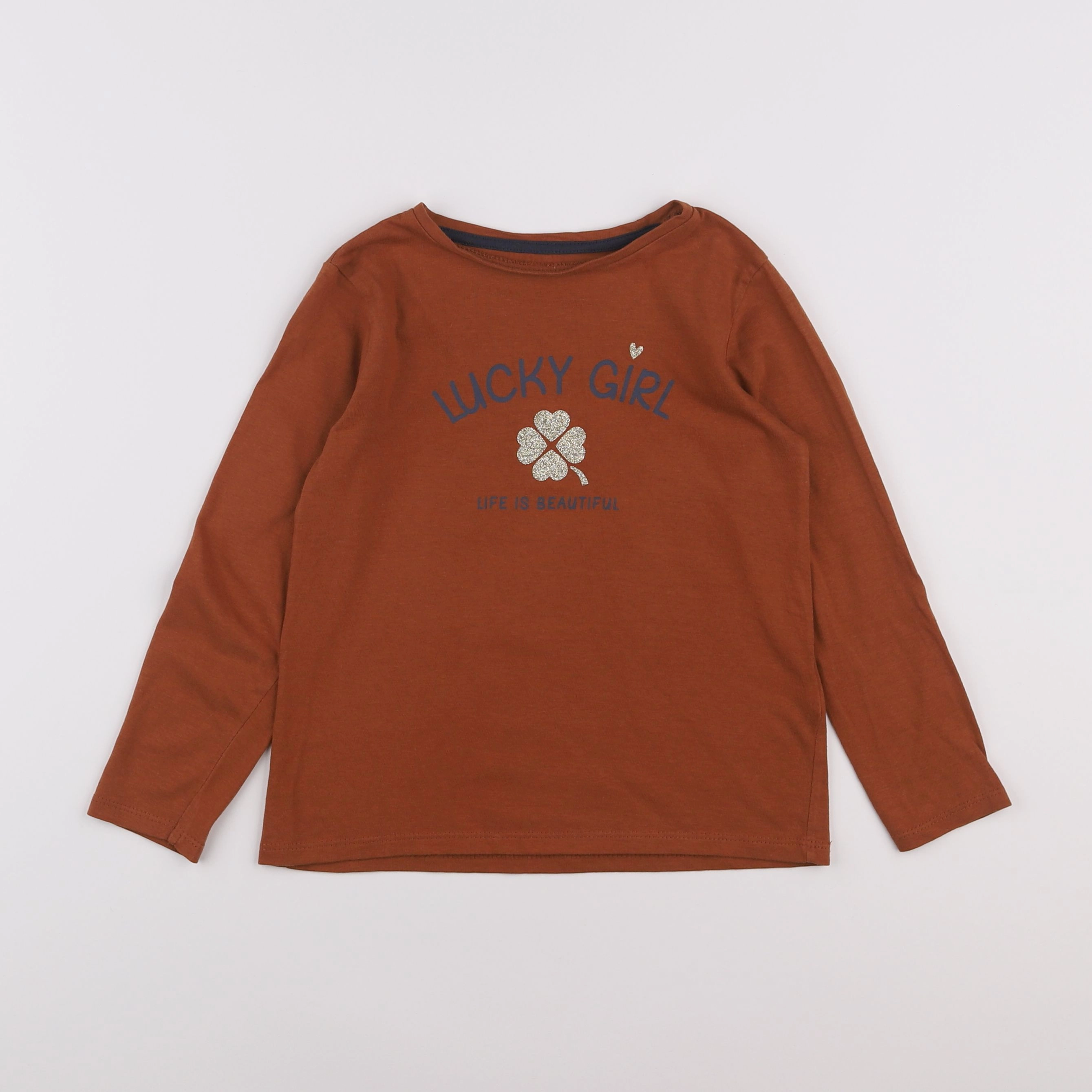 Vertbaudet - tee-shirt marron - 6 ans