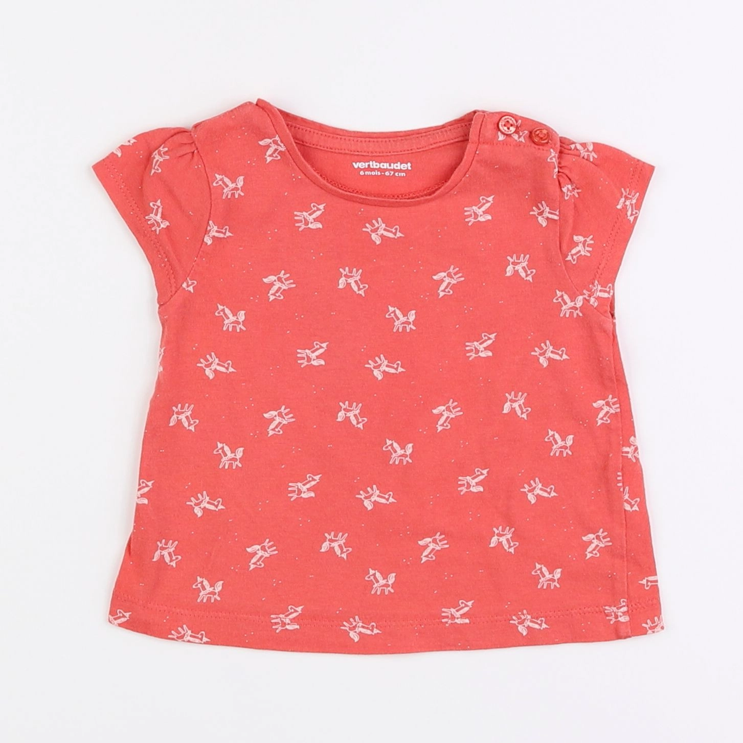 Vertbaudet - tee-shirt rose - 6 mois