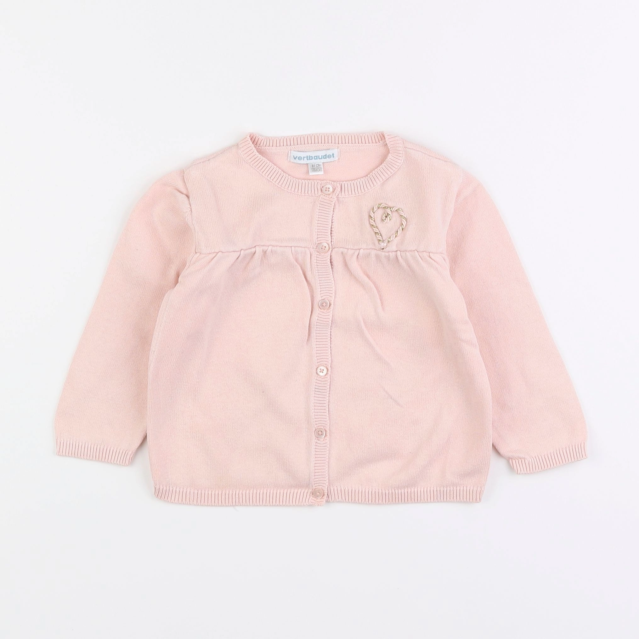 Vertbaudet - gilet rose - 18 mois