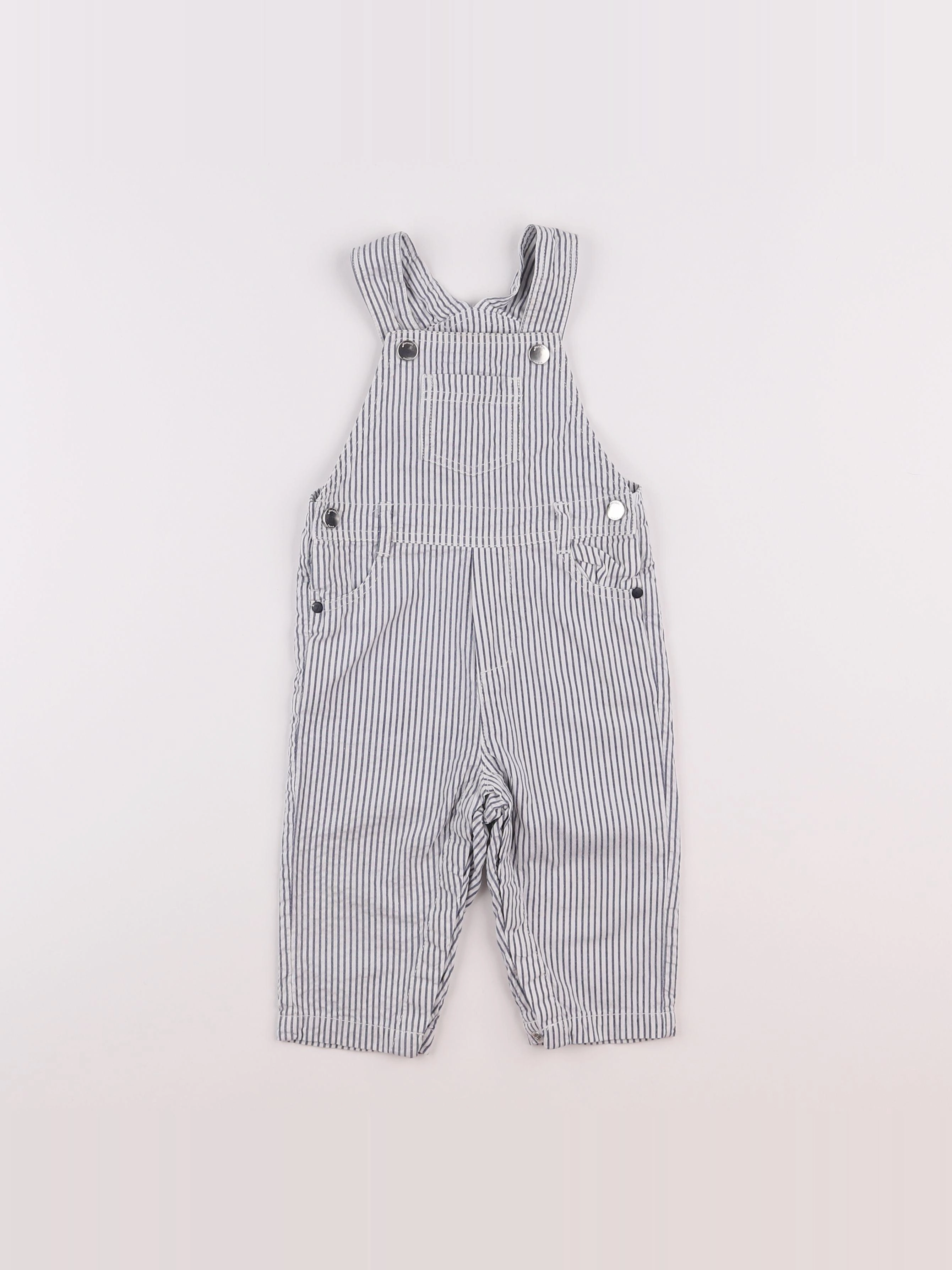 Jacadi - salopette blanc, bleu - 12 mois