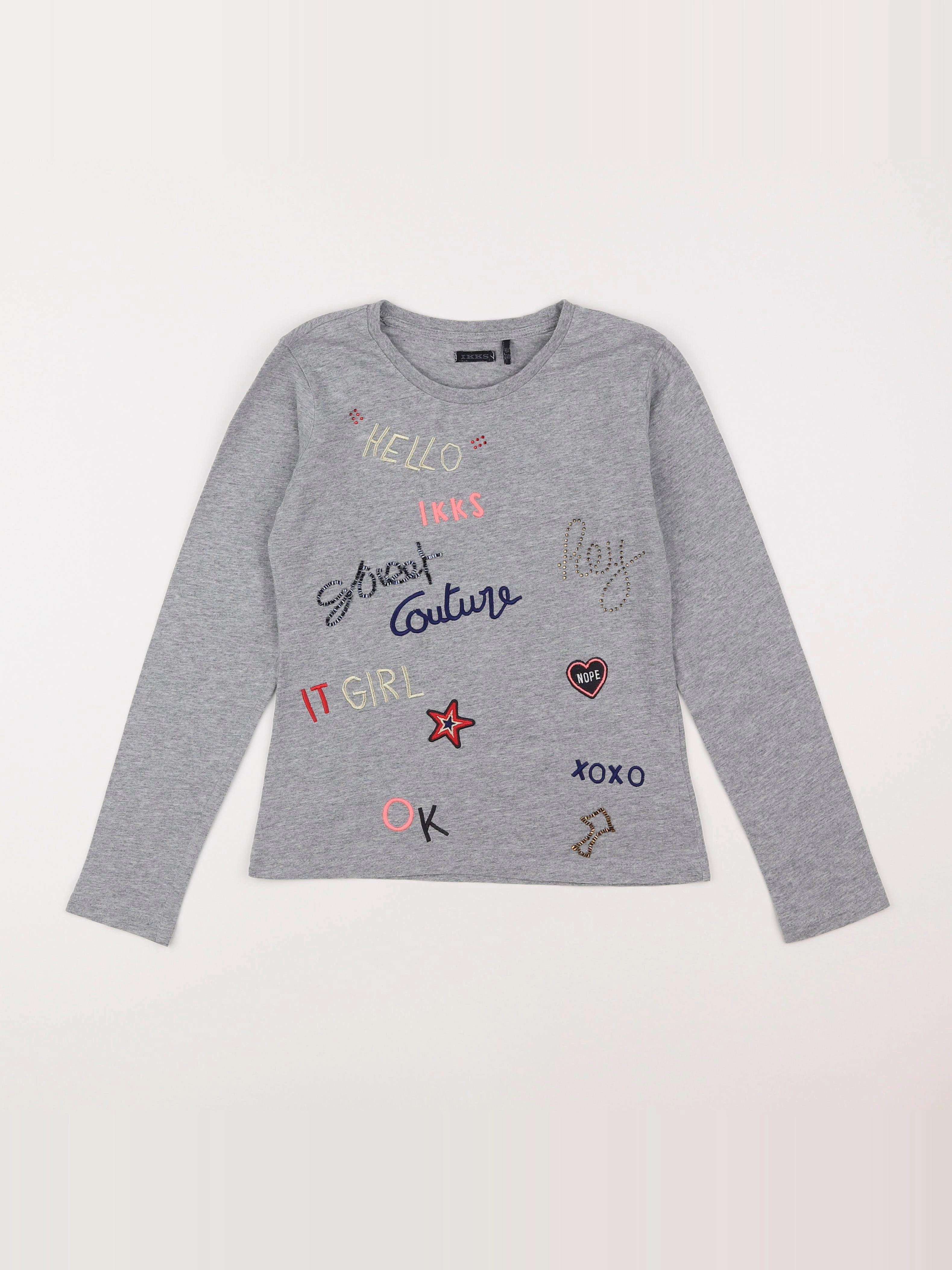 IKKS - tee-shirt gris - 10 ans