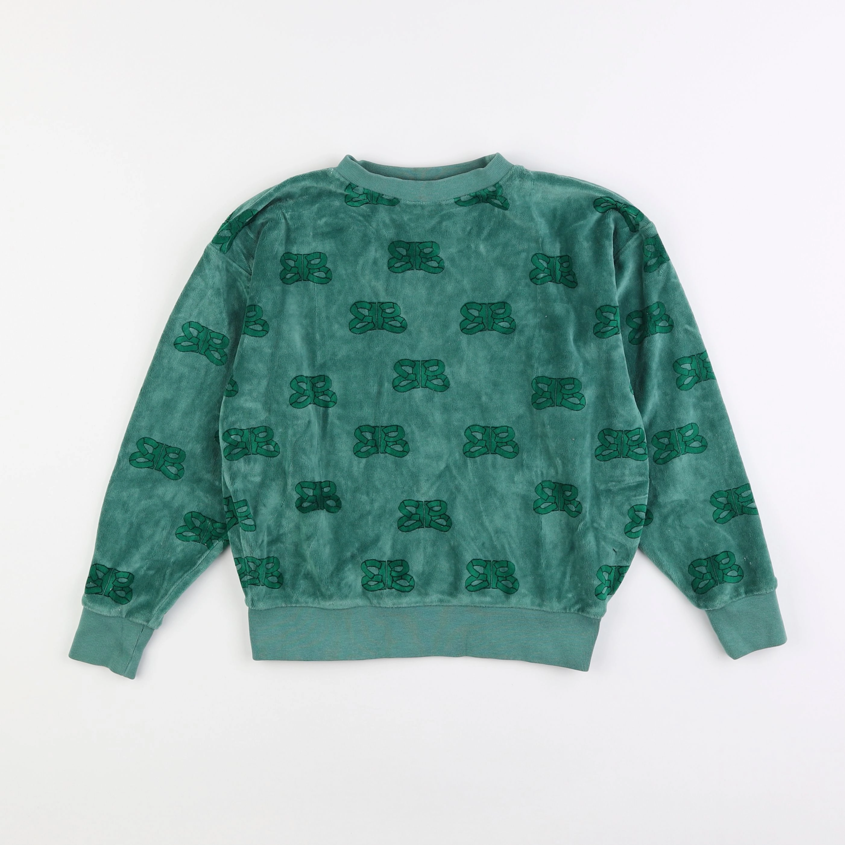 Bandy Button - sweat vert - 8/9 ans