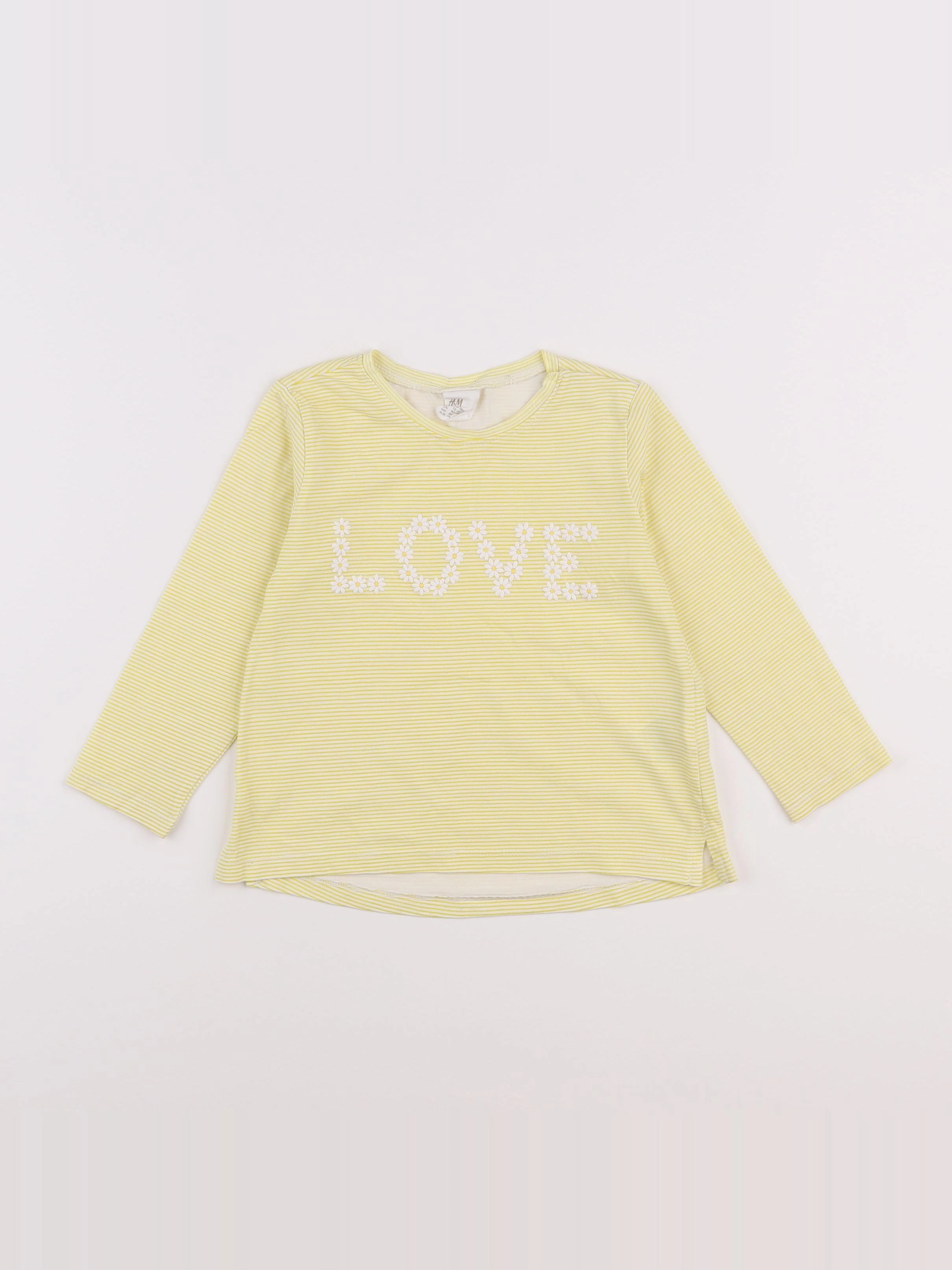 H&M - tee-shirt jaune - 12/18 mois