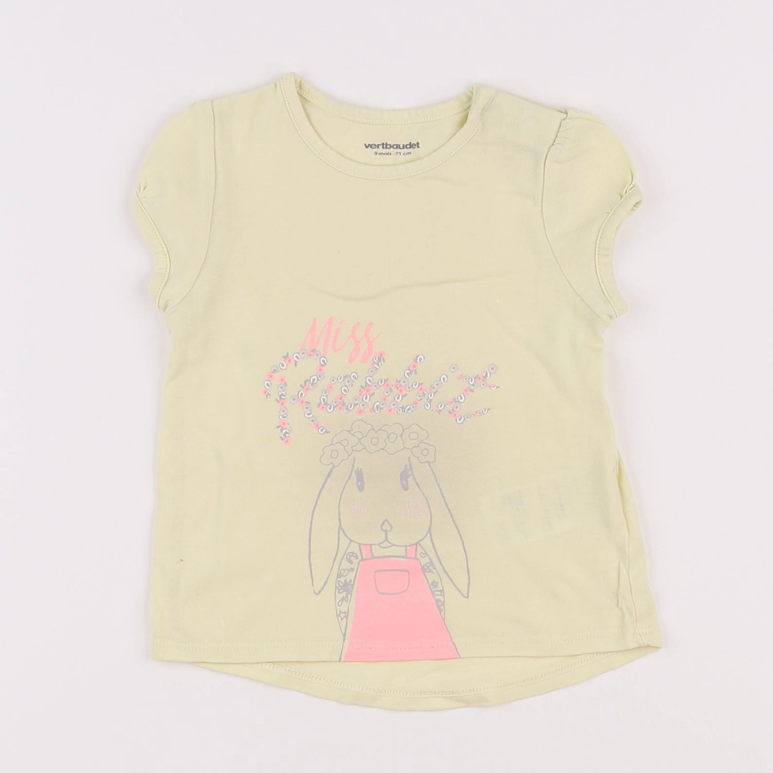 Vertbaudet - tee-shirt jaune - 9 mois