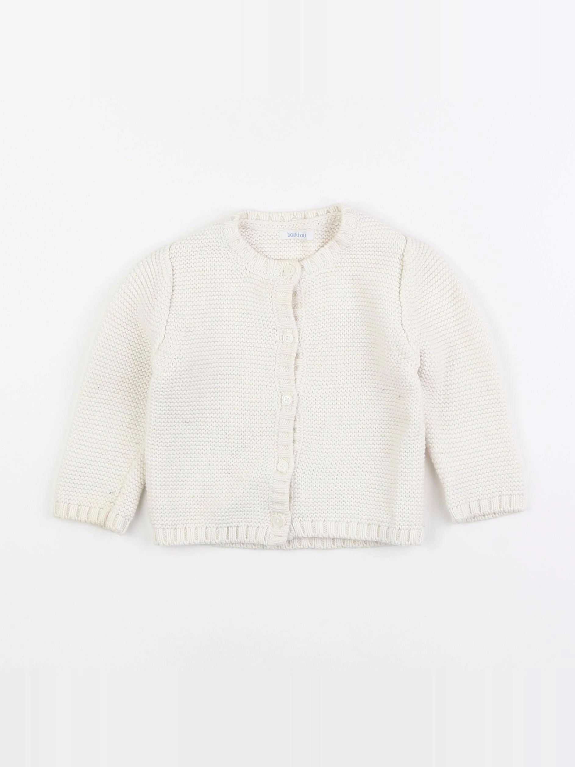 Boutchou - gilet blanc - 12 mois