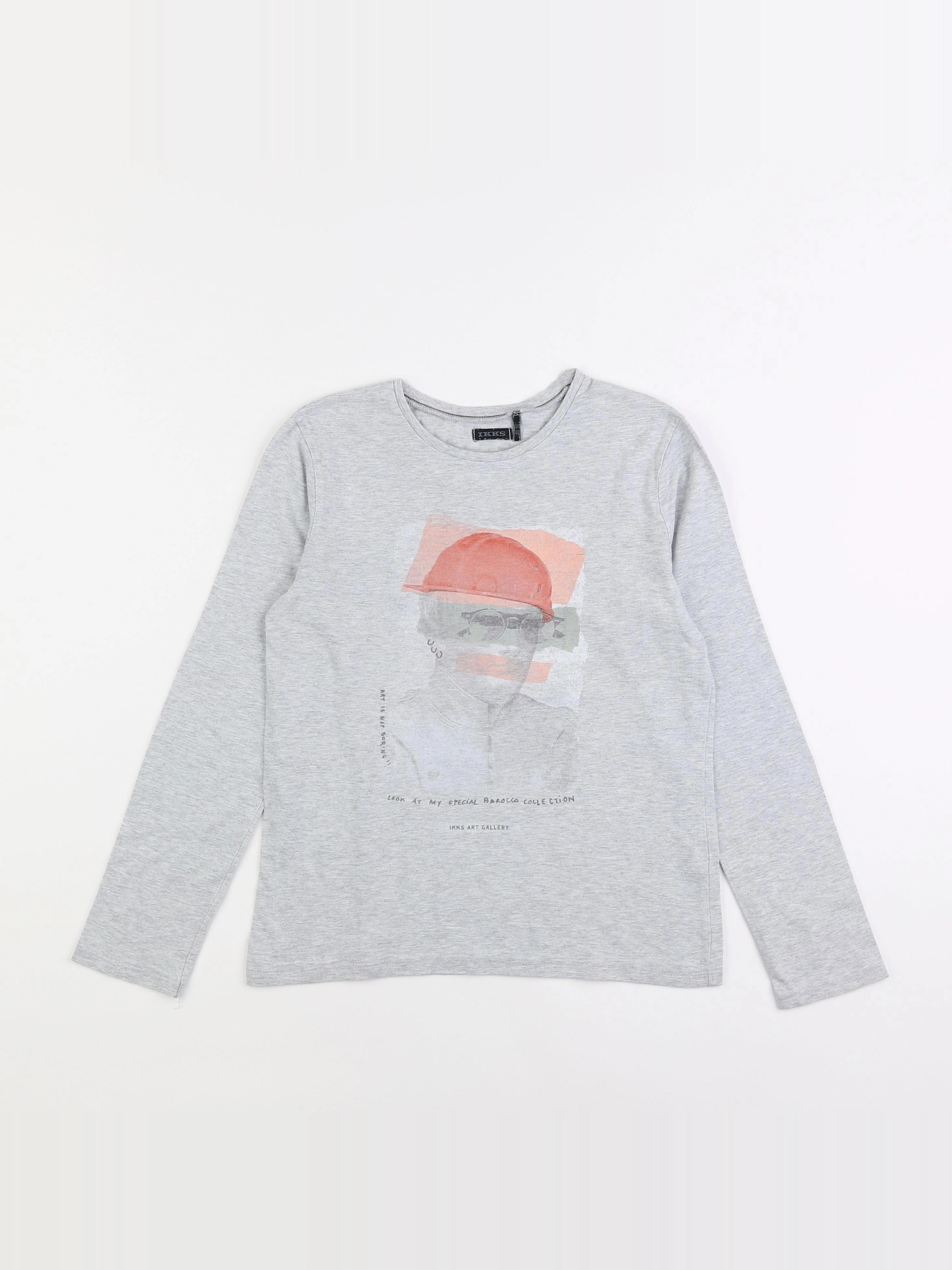IKKS - tee-shirt gris - 10 ans