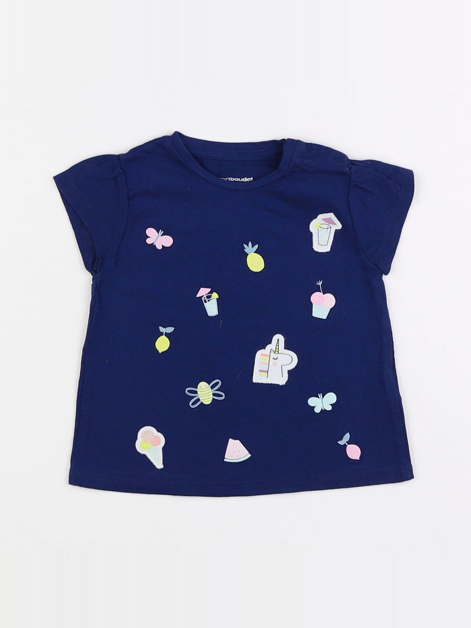 Vertbaudet - tee-shirt bleu - 9 mois