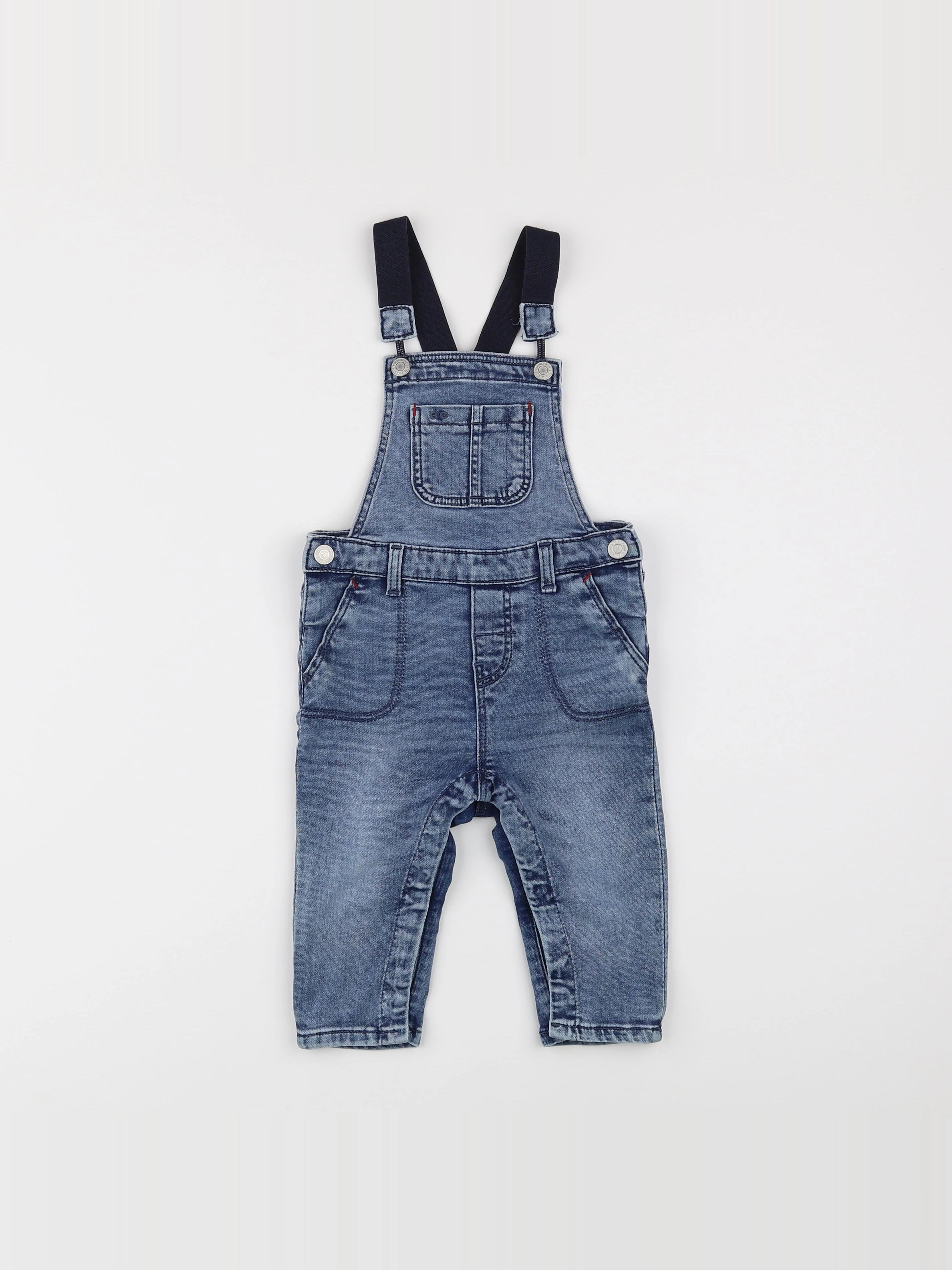 H&M - salopette bleu - 9/12 mois
