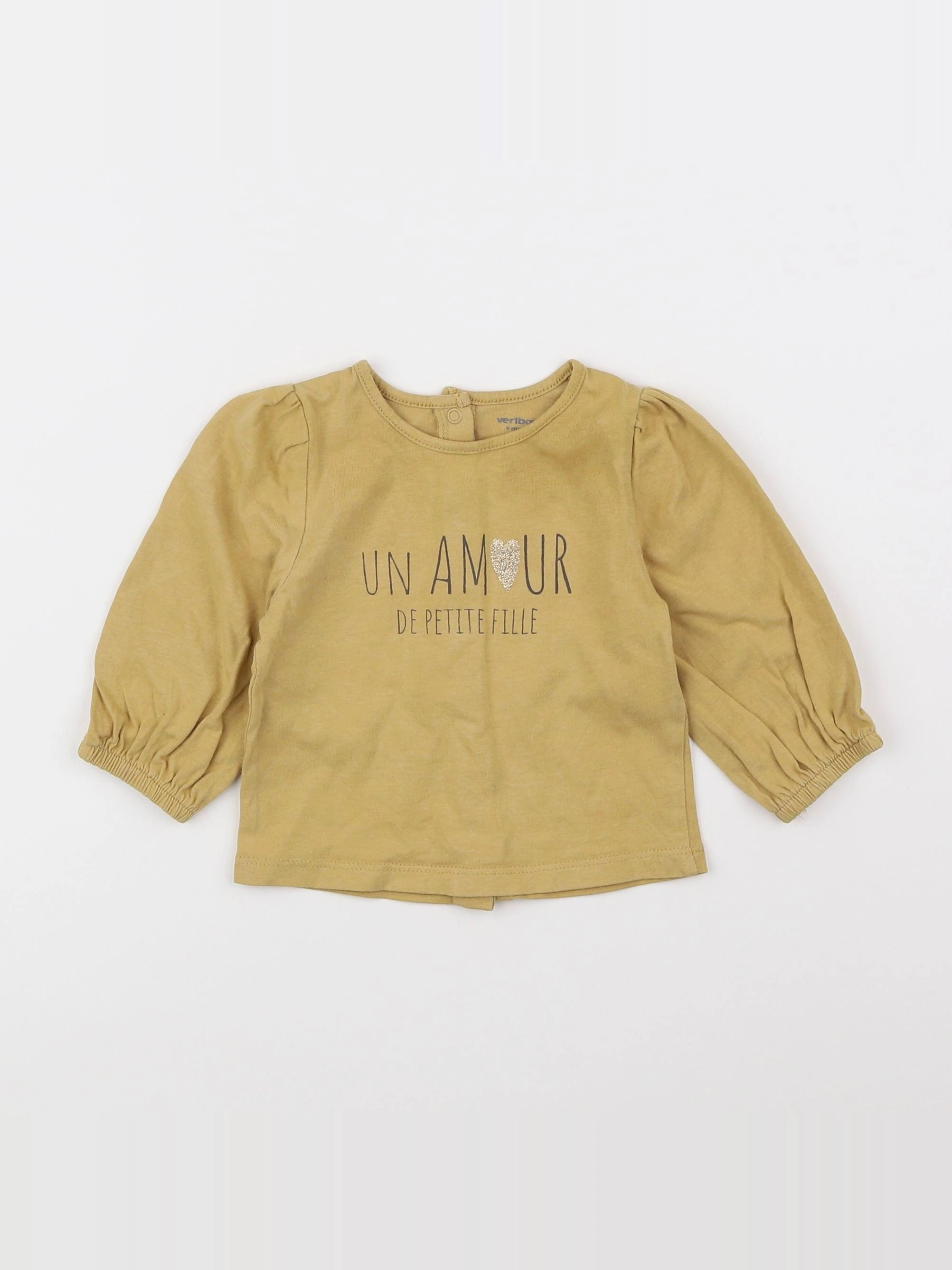 Vertbaudet - tee-shirt jaune - 6 mois