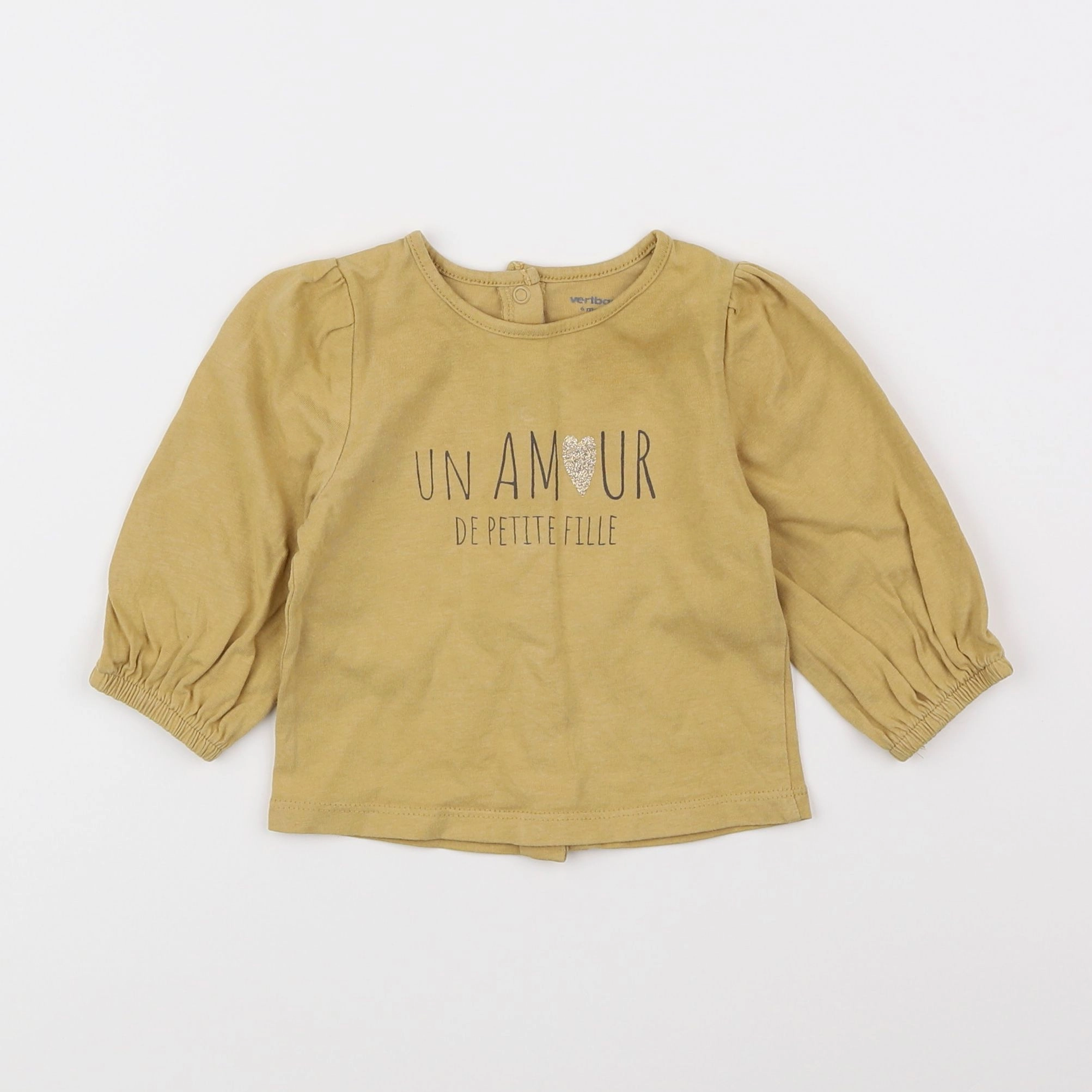 Vertbaudet - tee-shirt jaune - 6 mois