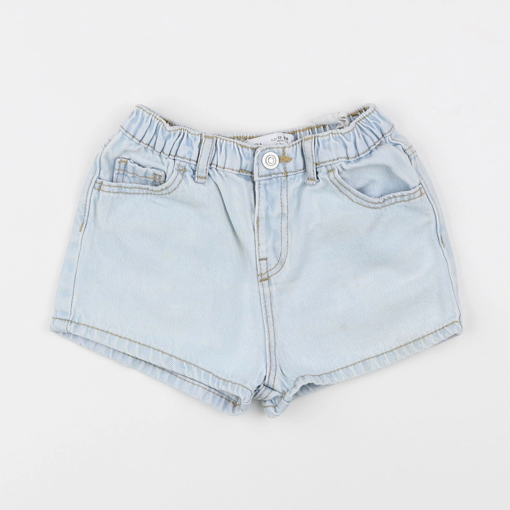 Zara - short bleu - 12/18 mois