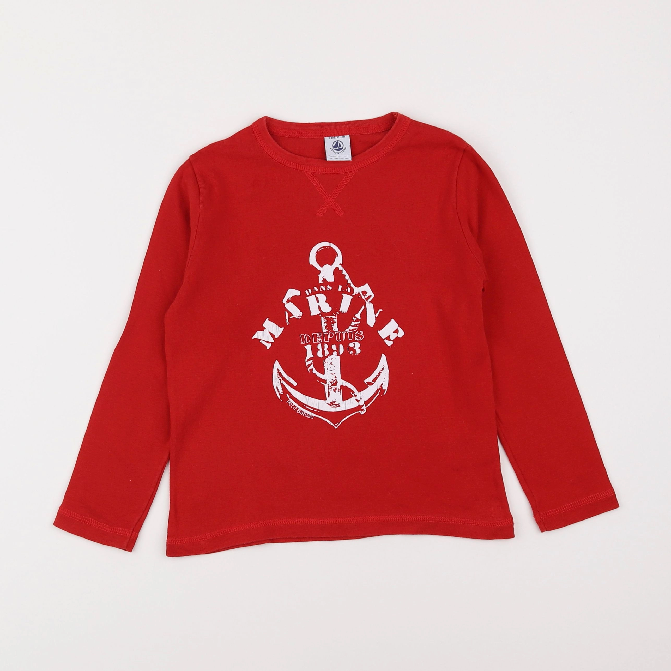 Petit Bateau - tee-shirt rouge - 5 ans